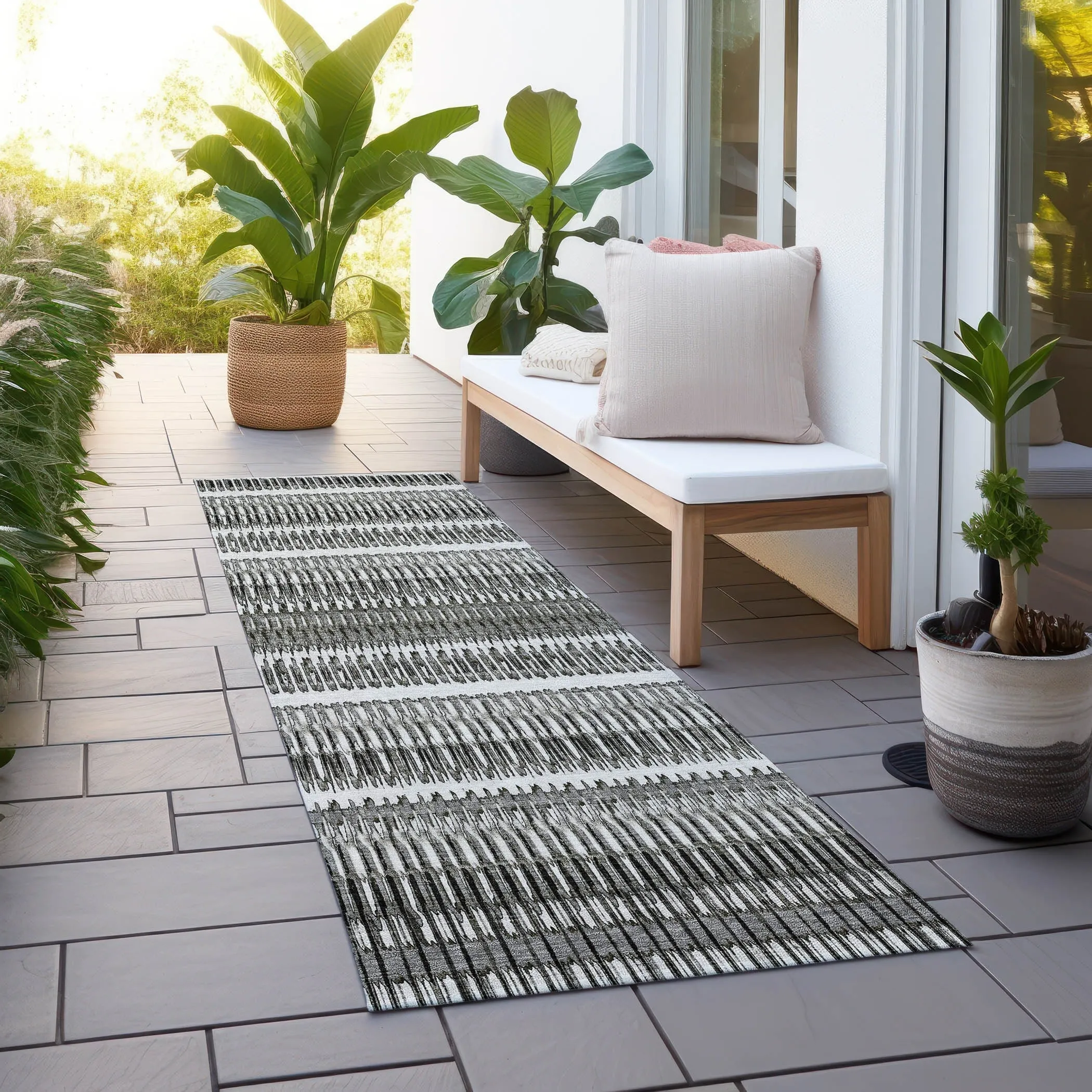 Machine Washable Indoor/ Outdoor Chantille Moroccan Boho Rug