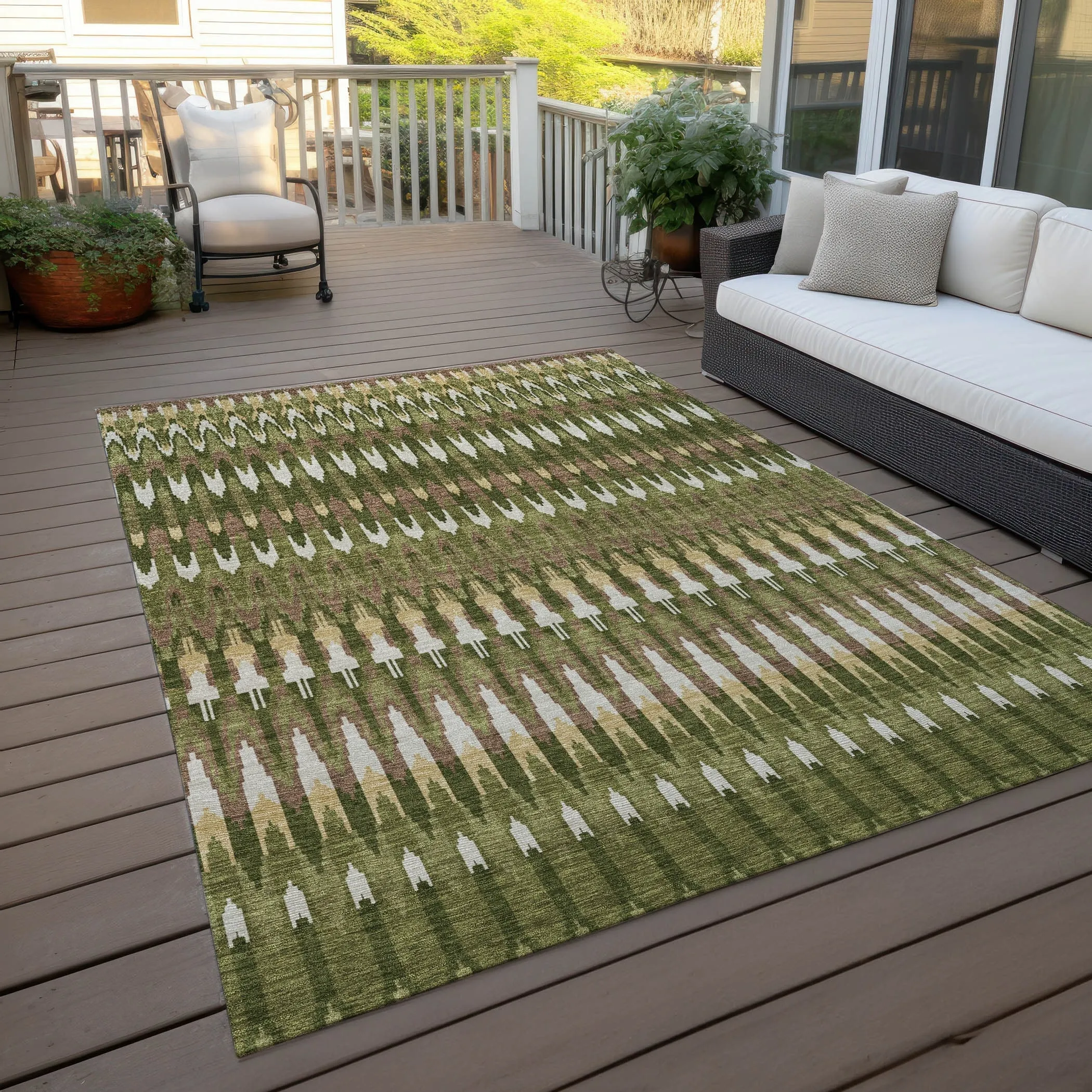 Machine Washable Indoor/ Outdoor Chantille Moroccan Boho Rug