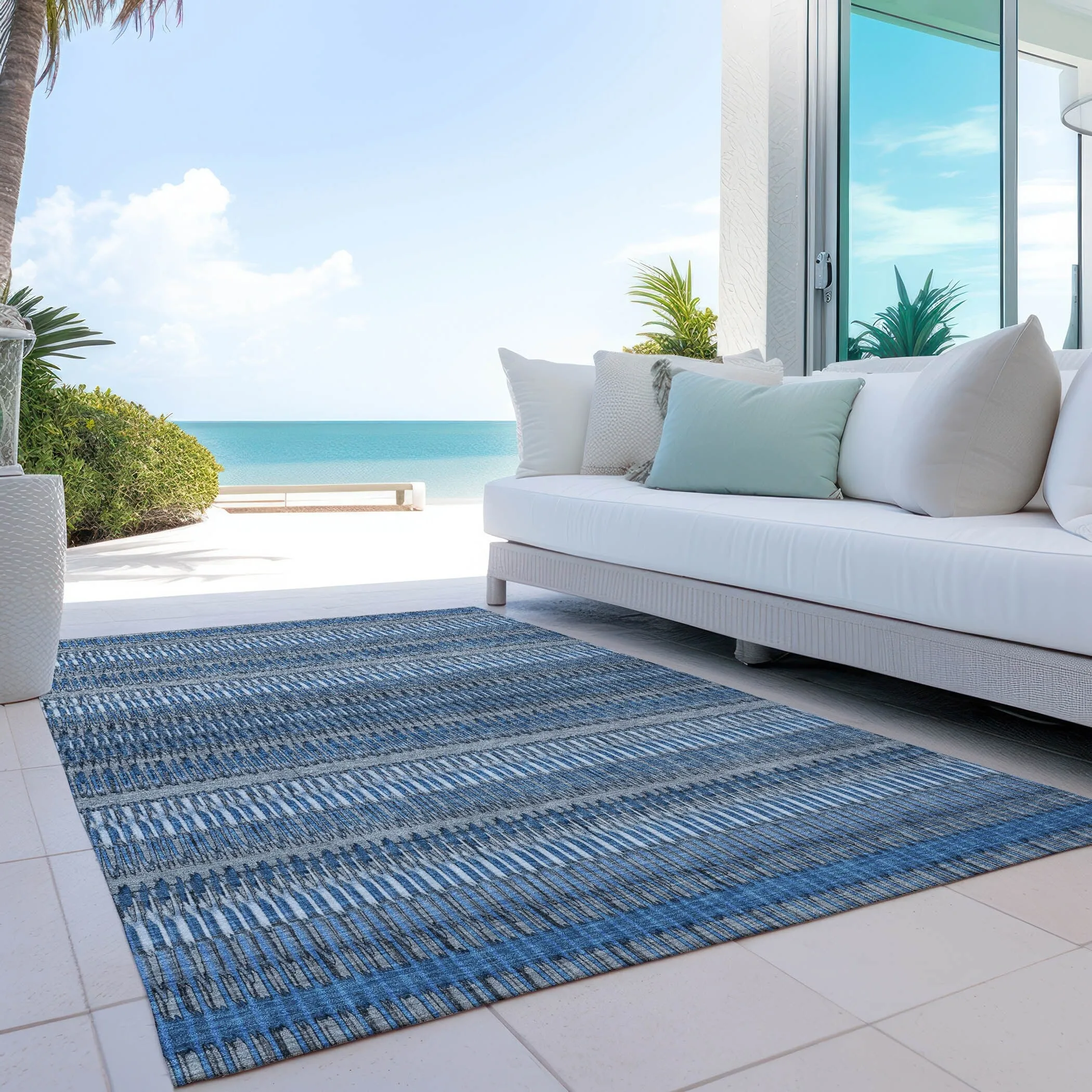 Machine Washable Indoor/ Outdoor Chantille Moroccan Boho Rug