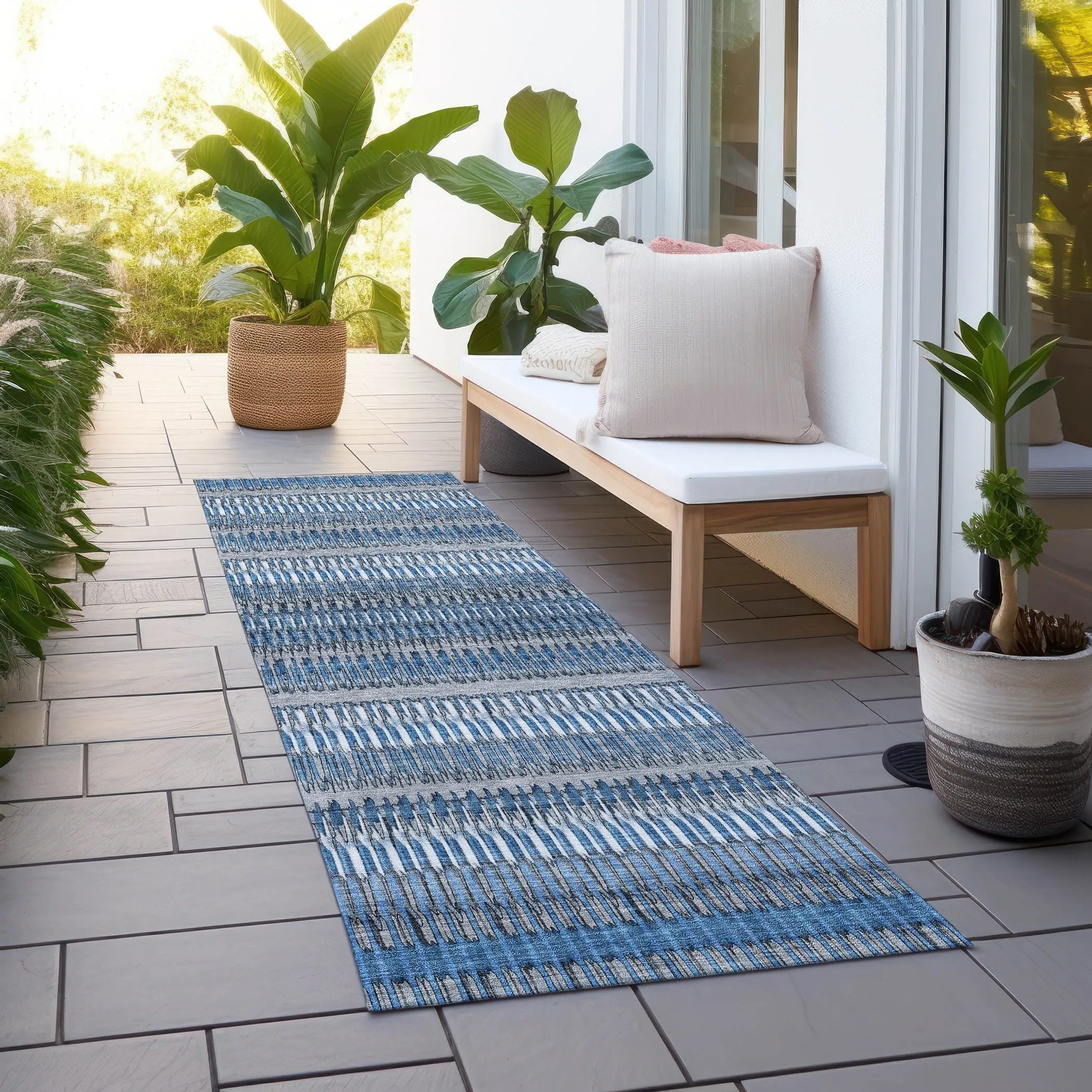 Machine Washable Indoor/ Outdoor Chantille Moroccan Boho Rug