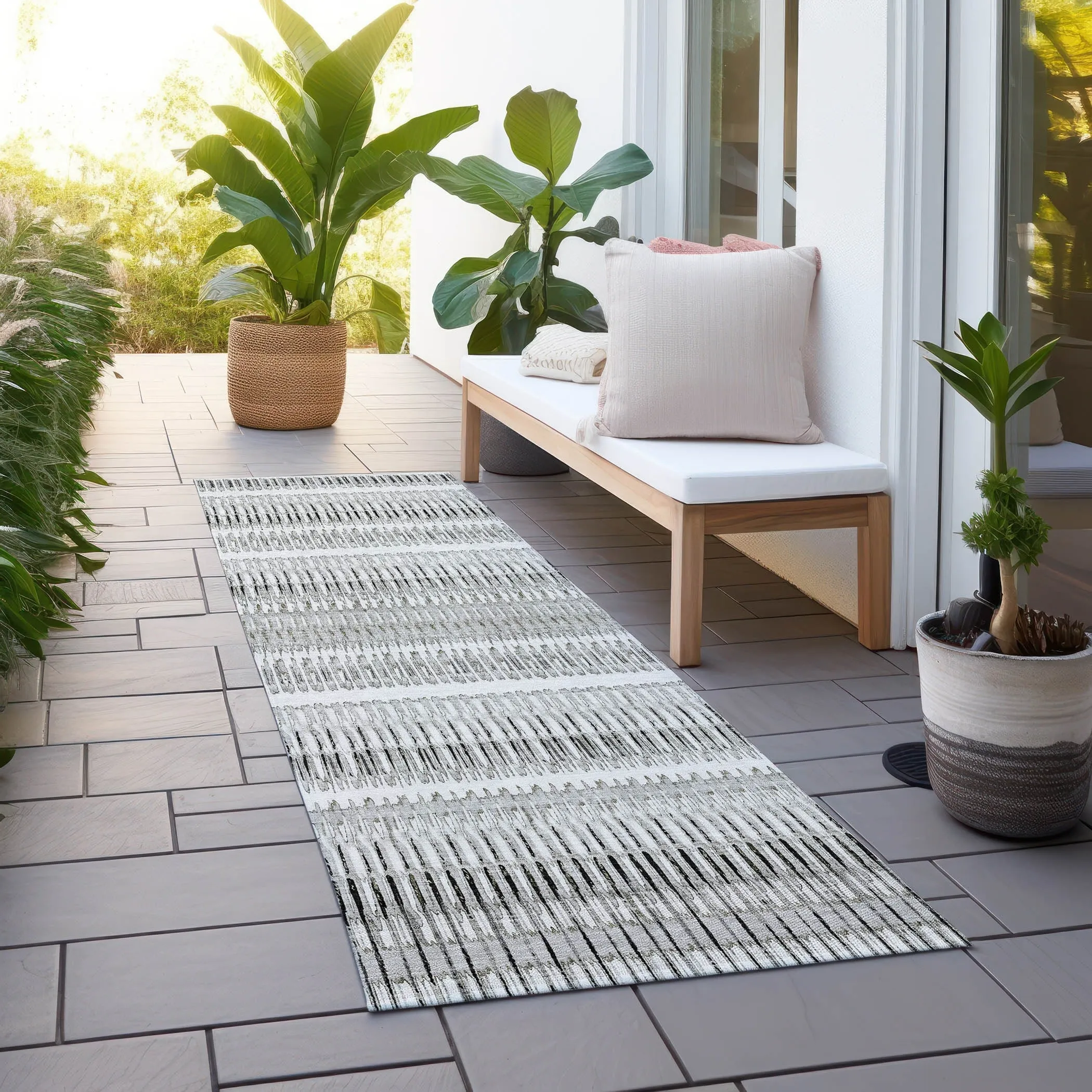 Machine Washable Indoor/ Outdoor Chantille Moroccan Boho Rug