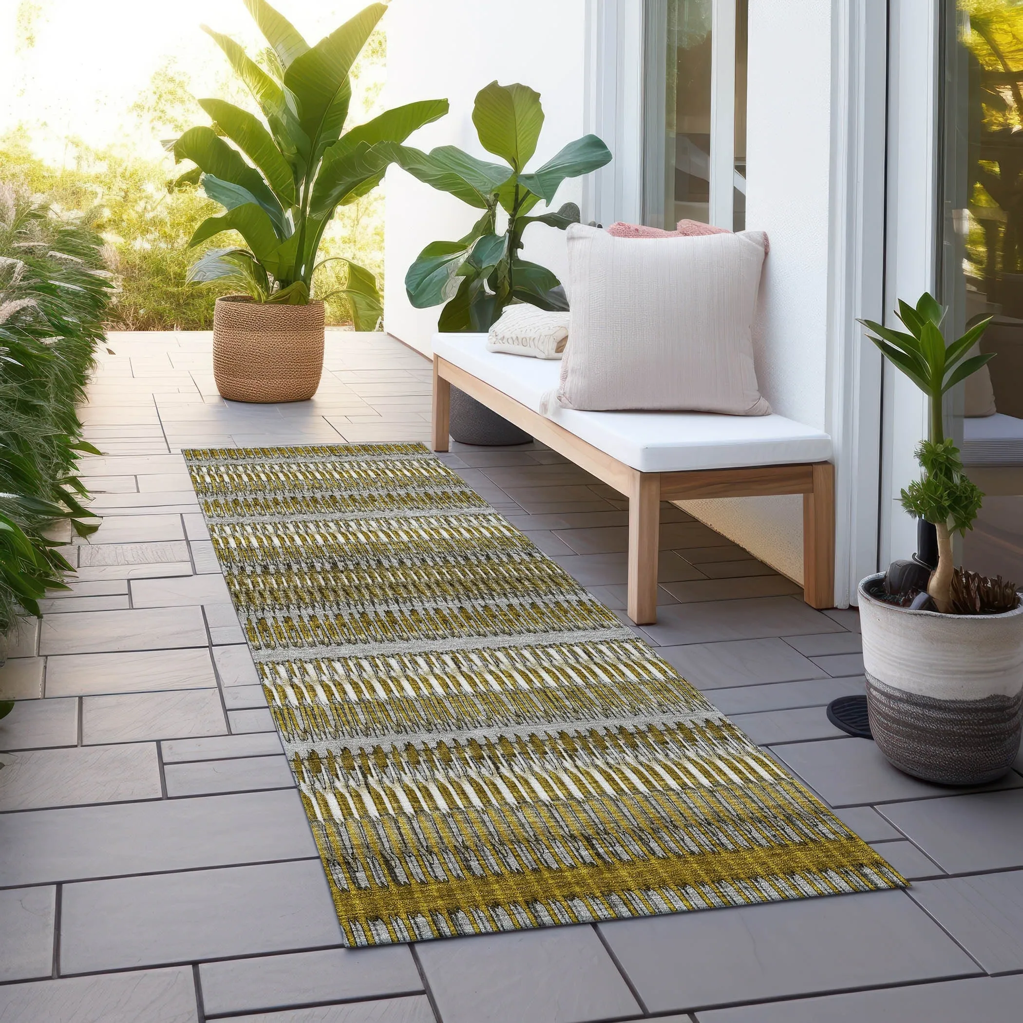 Machine Washable Indoor/ Outdoor Chantille Moroccan Boho Rug