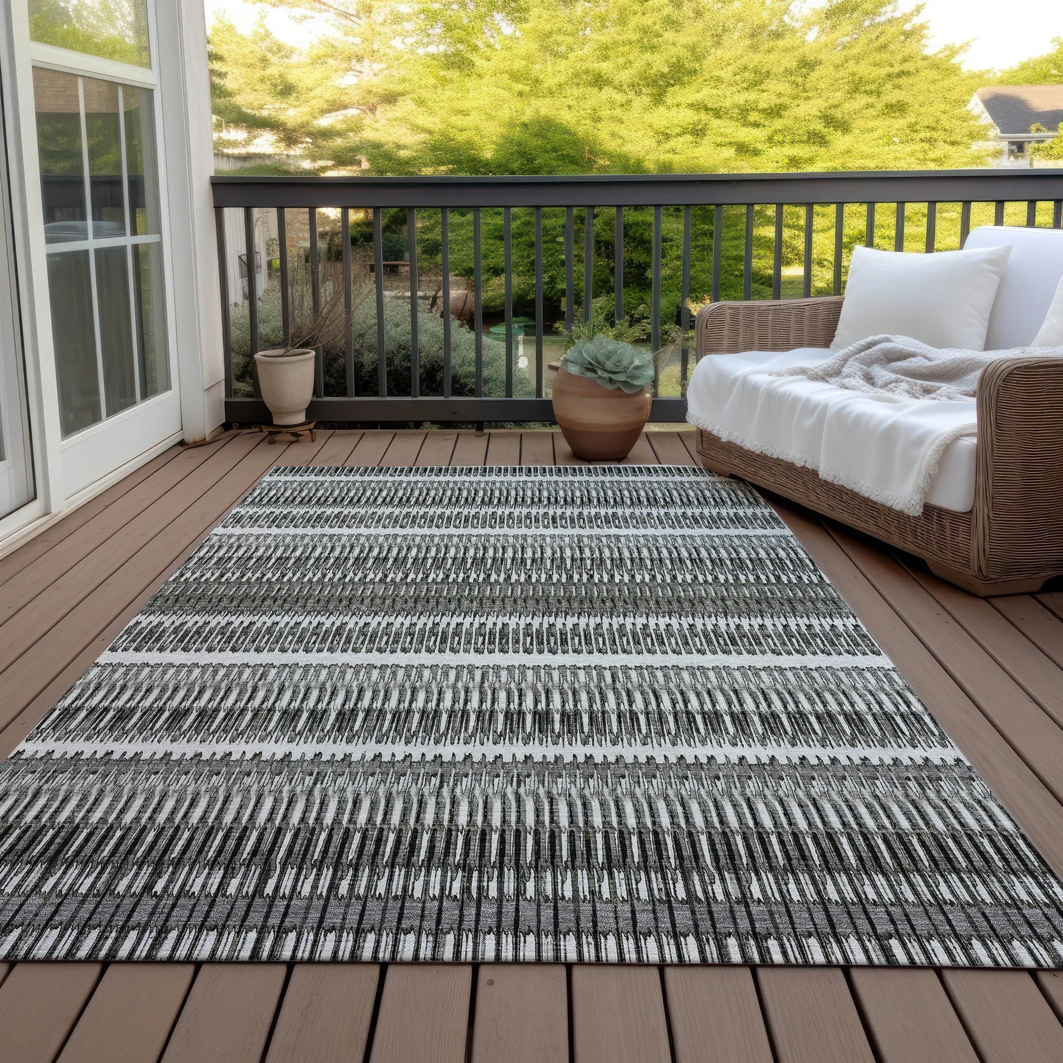 Machine Washable Indoor/ Outdoor Chantille Moroccan Boho Rug