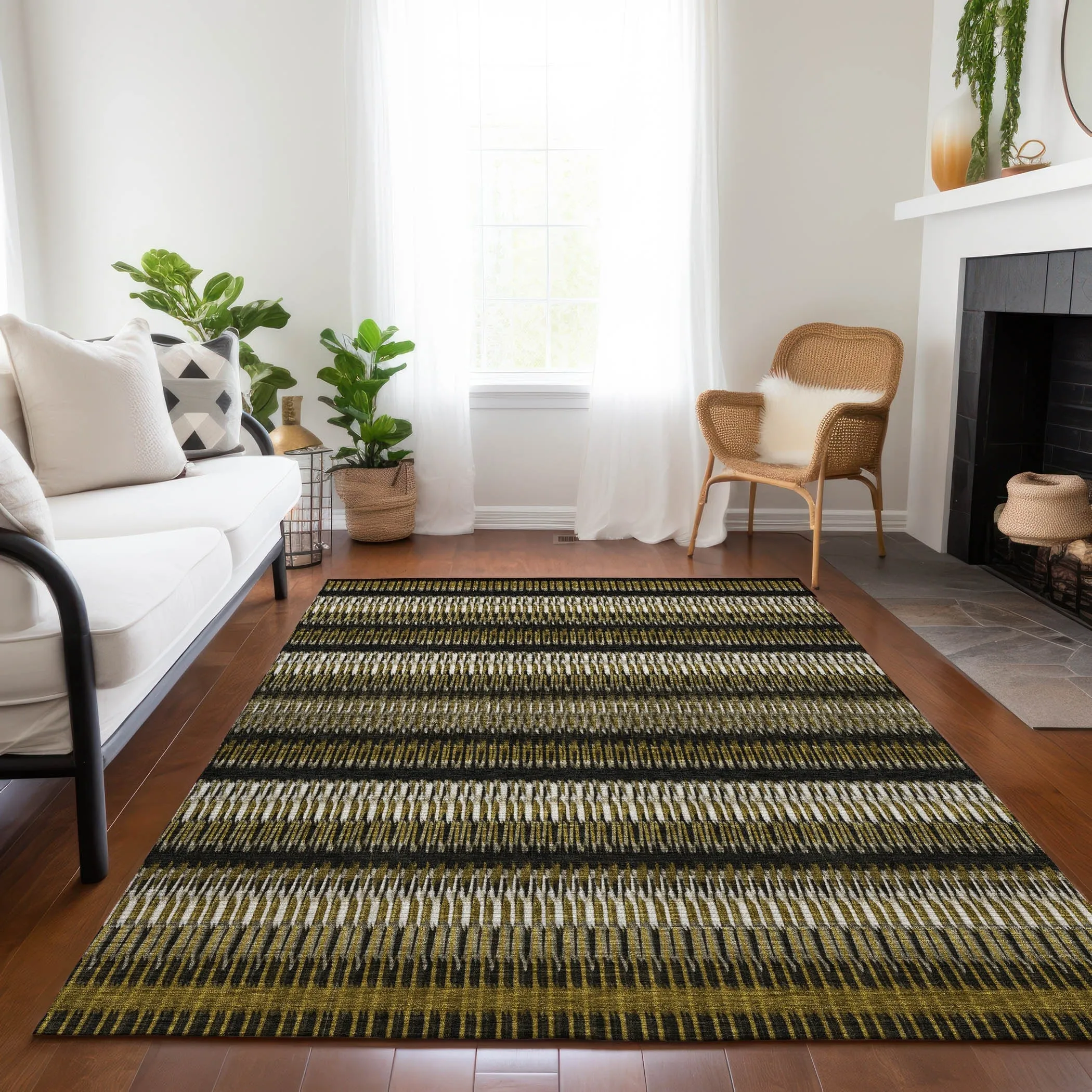 Machine Washable Indoor/ Outdoor Chantille Moroccan Boho Rug