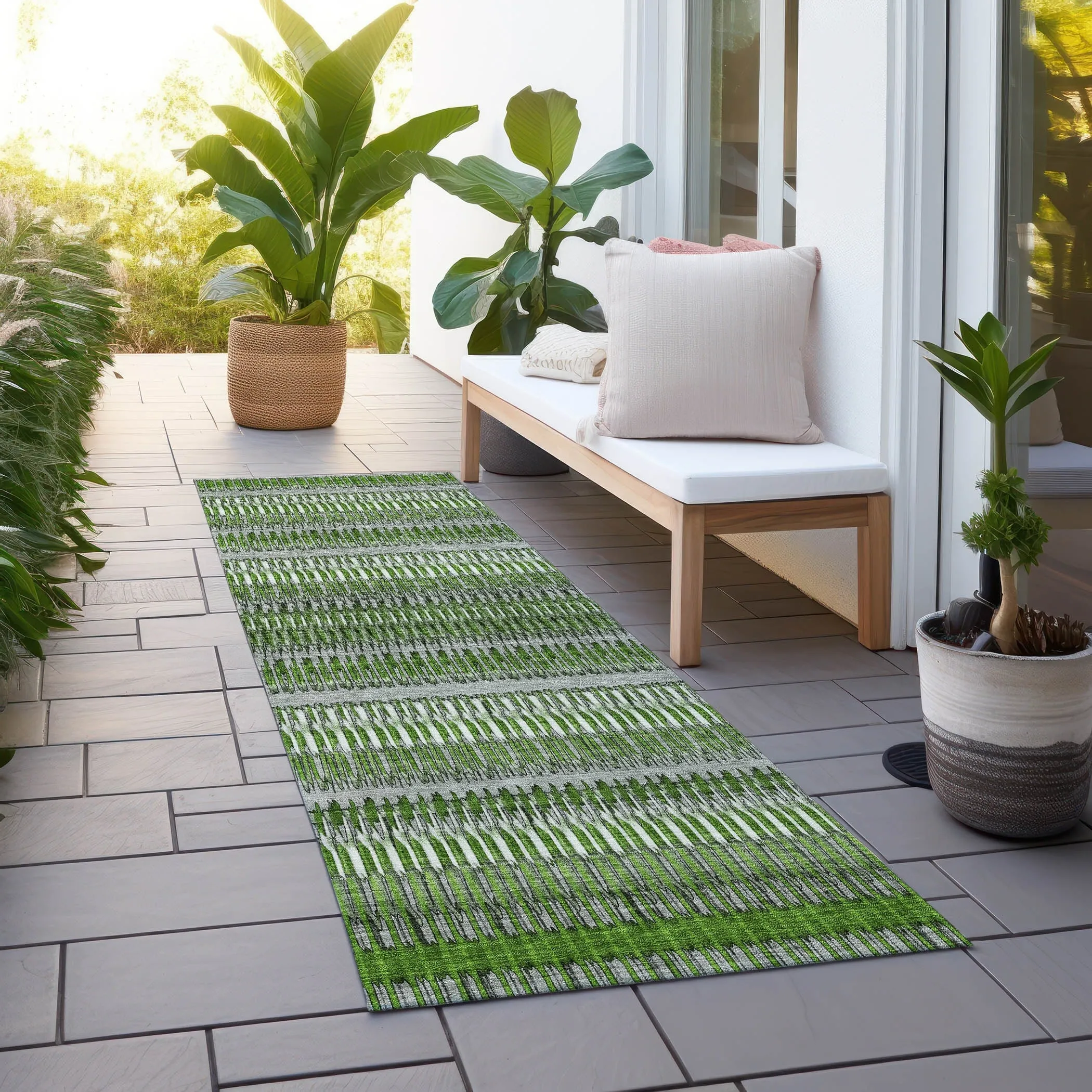 Machine Washable Indoor/ Outdoor Chantille Moroccan Boho Rug