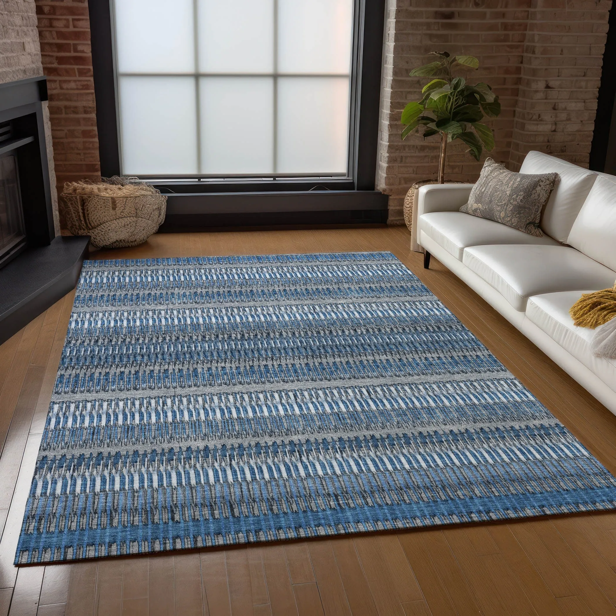 Machine Washable Indoor/ Outdoor Chantille Moroccan Boho Rug