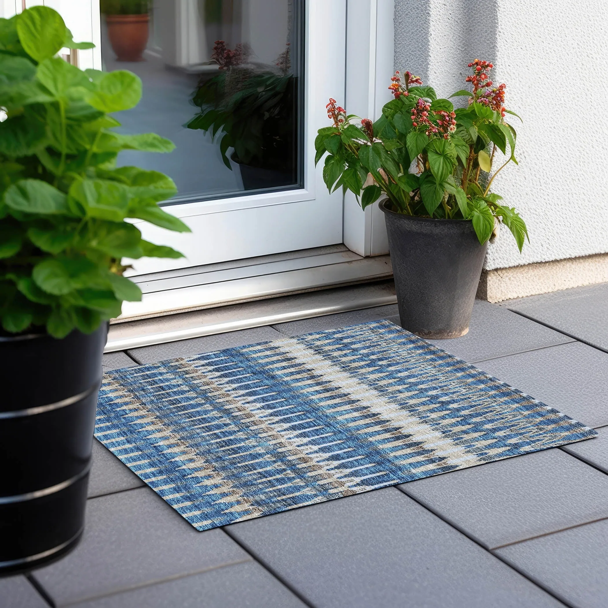 Machine Washable Indoor/ Outdoor Chantille Moroccan Boho Rug