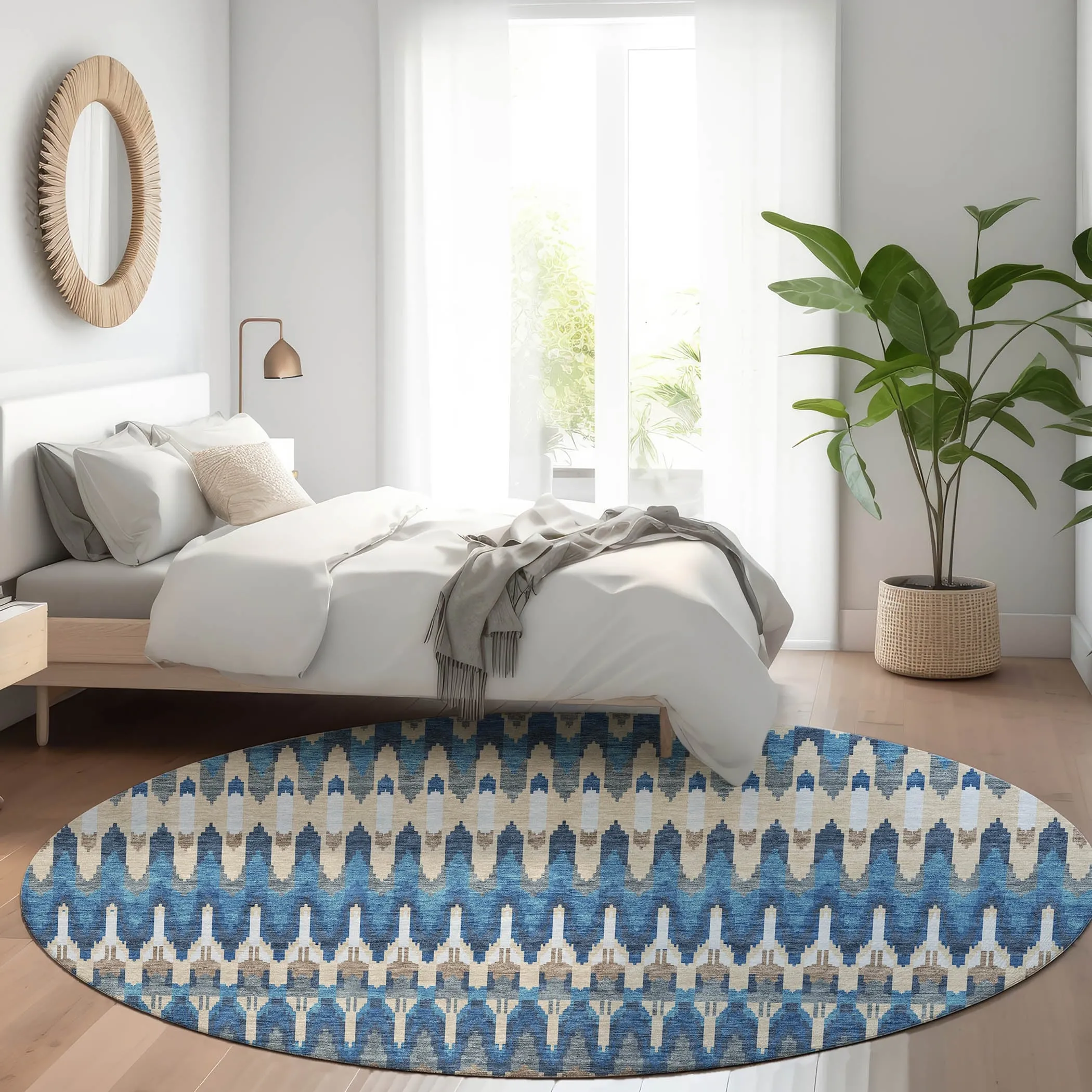 Machine Washable Indoor/ Outdoor Chantille Moroccan Boho Rug