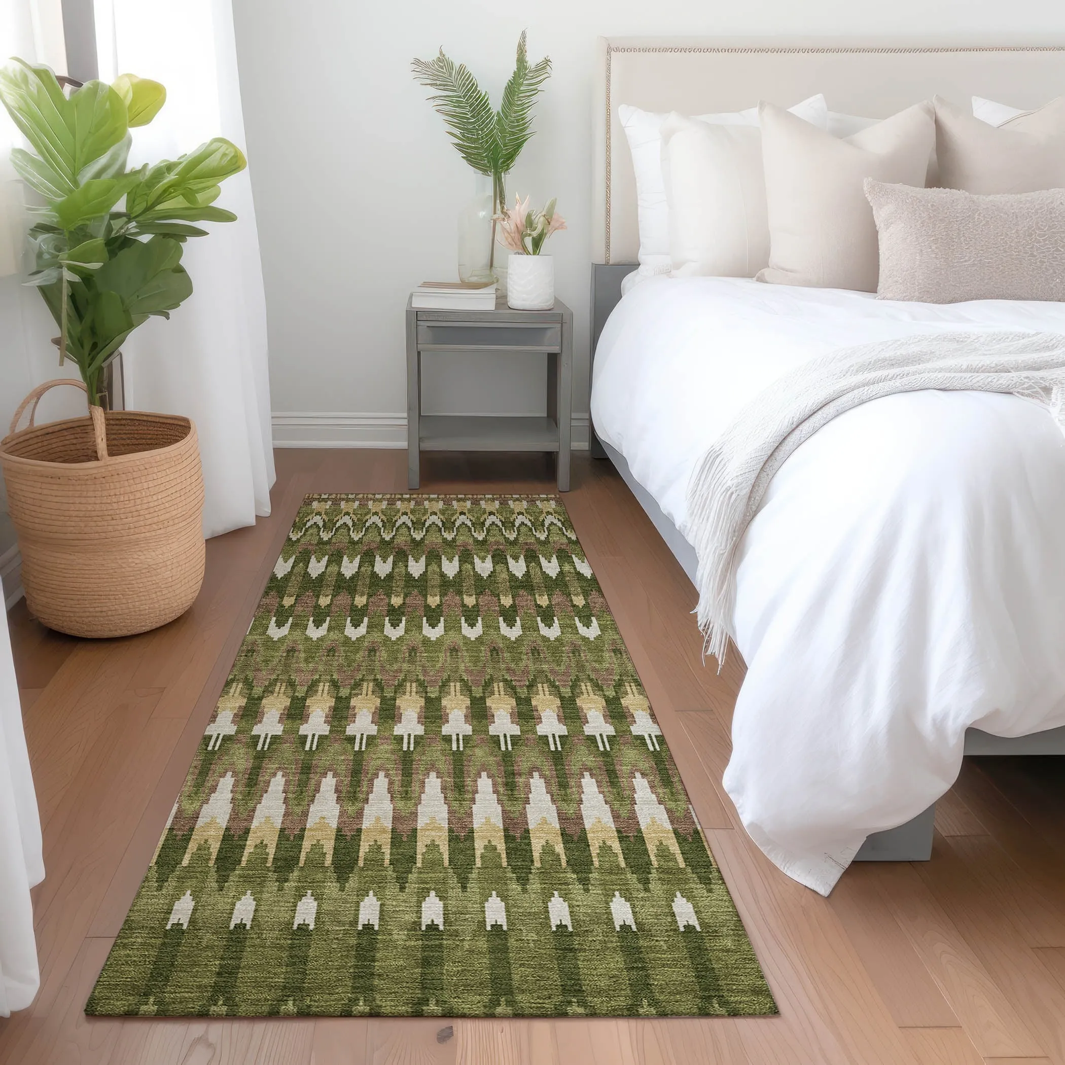 Machine Washable Indoor/ Outdoor Chantille Moroccan Boho Rug