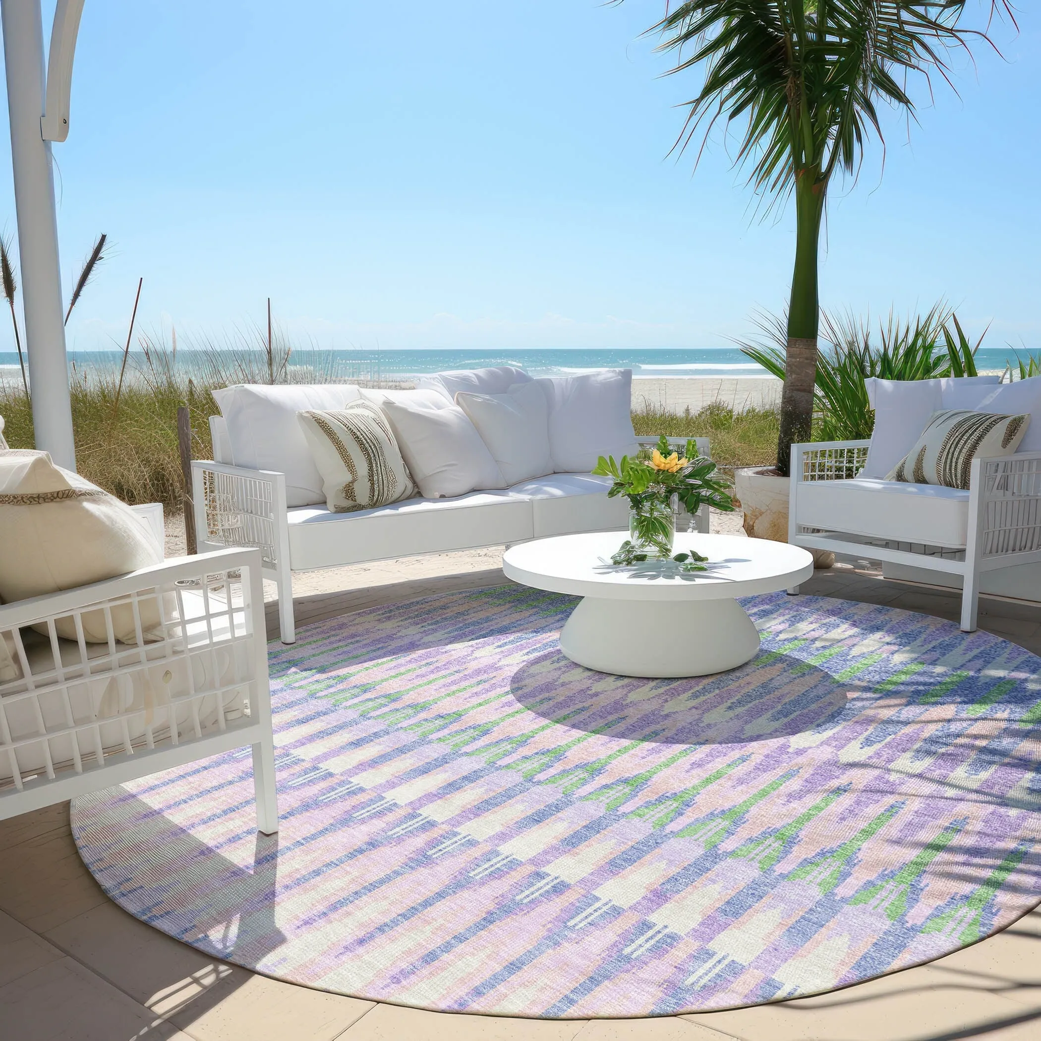 Machine Washable Indoor/ Outdoor Chantille Moroccan Boho Rug