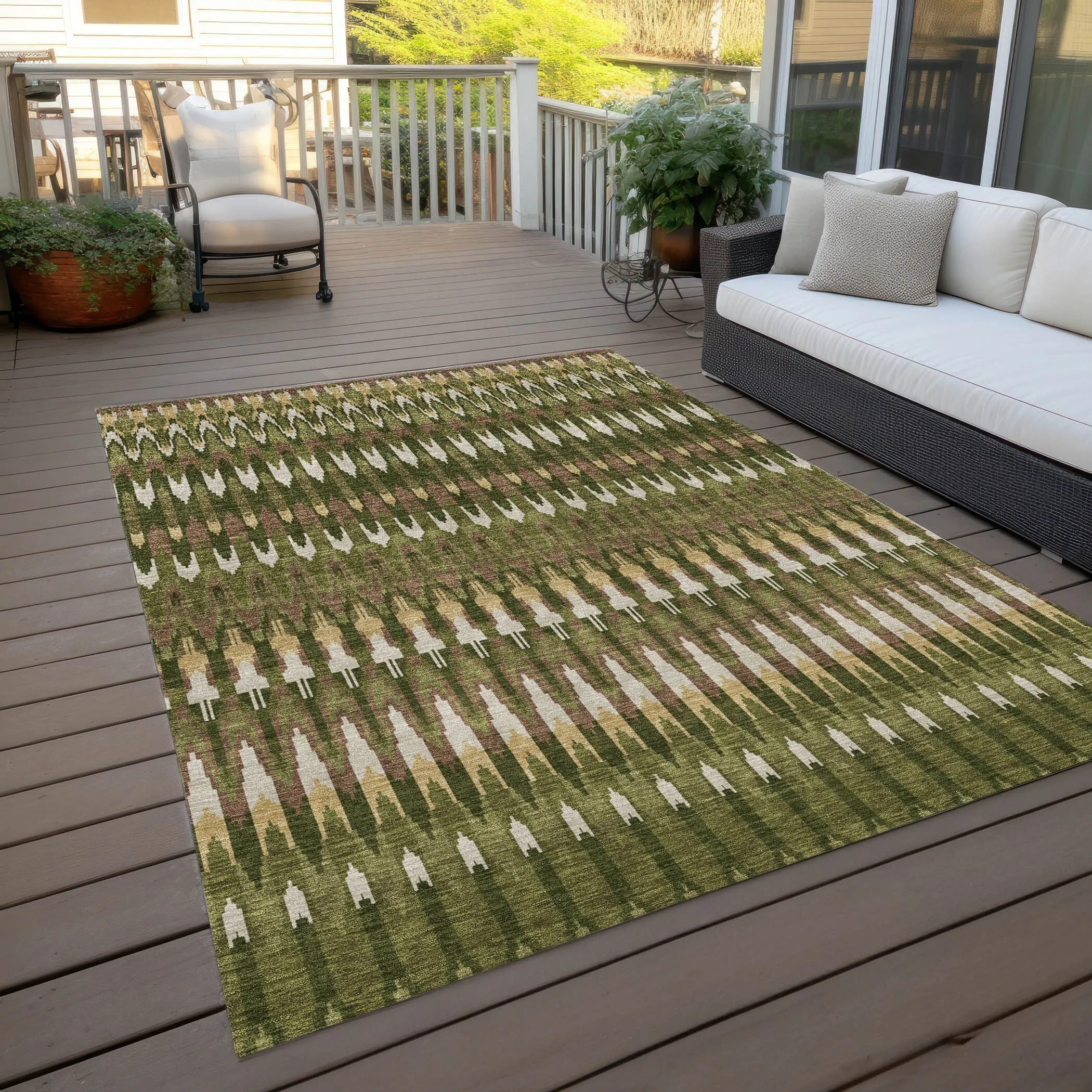 Machine Washable Indoor/ Outdoor Chantille Moroccan Boho Rug