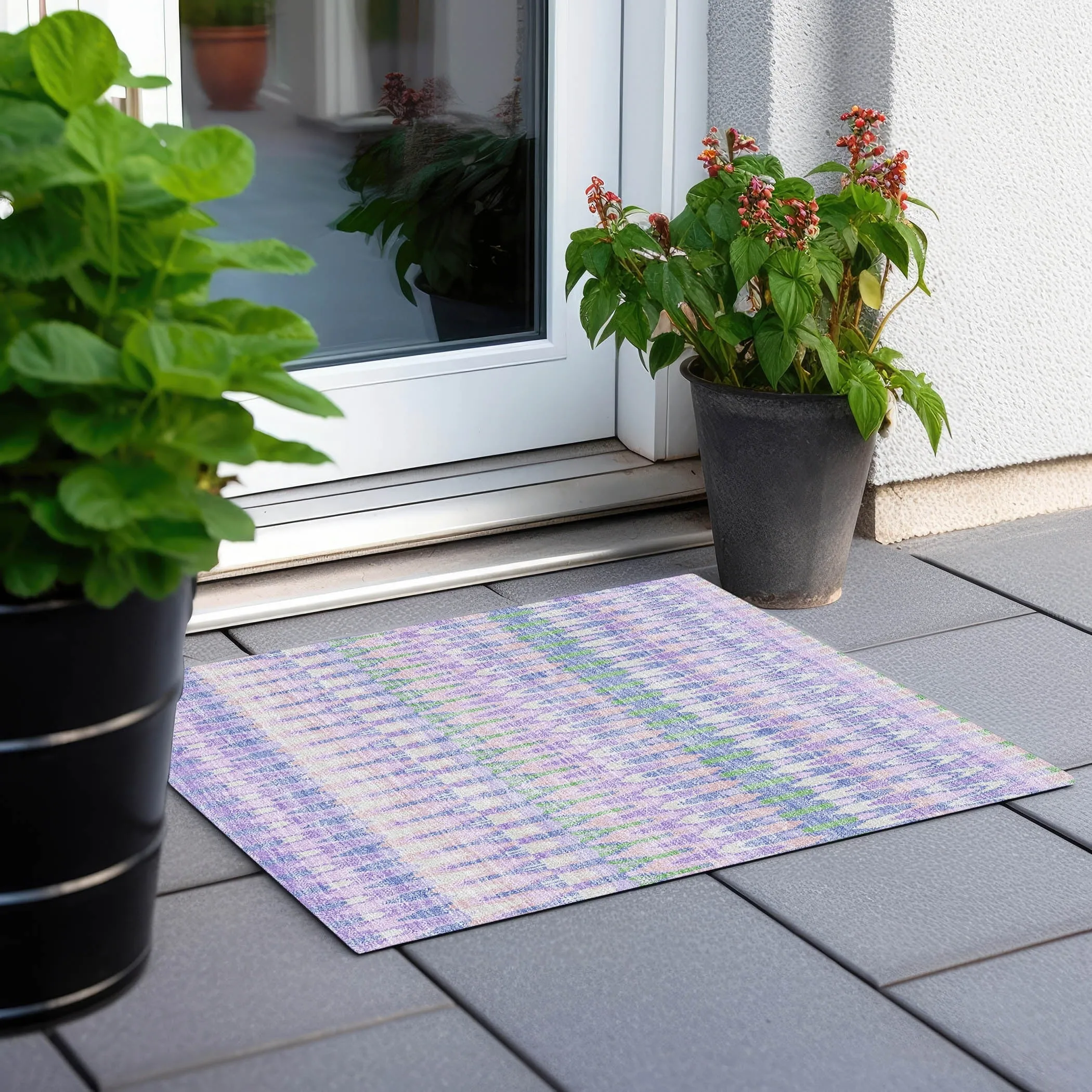 Machine Washable Indoor/ Outdoor Chantille Moroccan Boho Rug