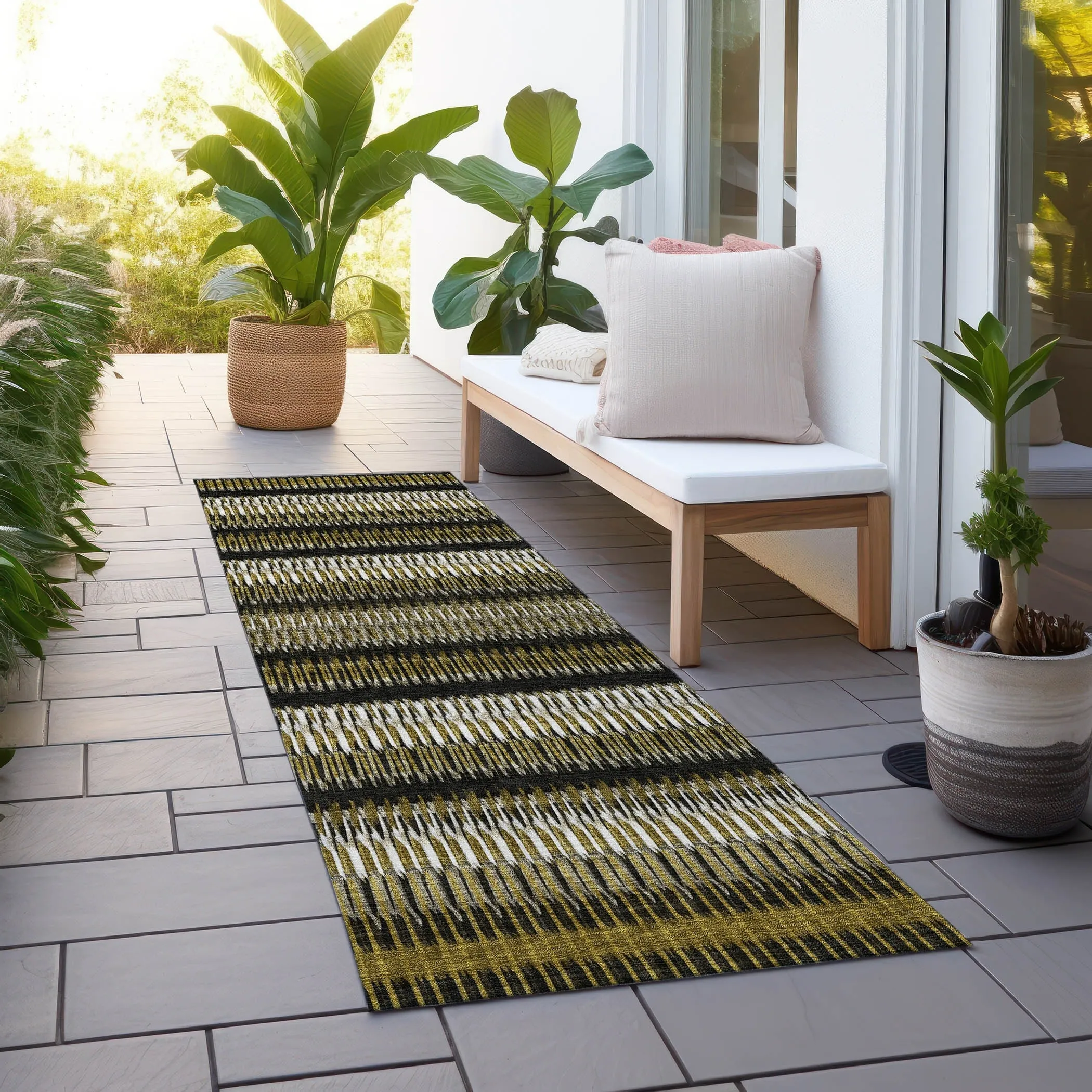 Machine Washable Indoor/ Outdoor Chantille Moroccan Boho Rug
