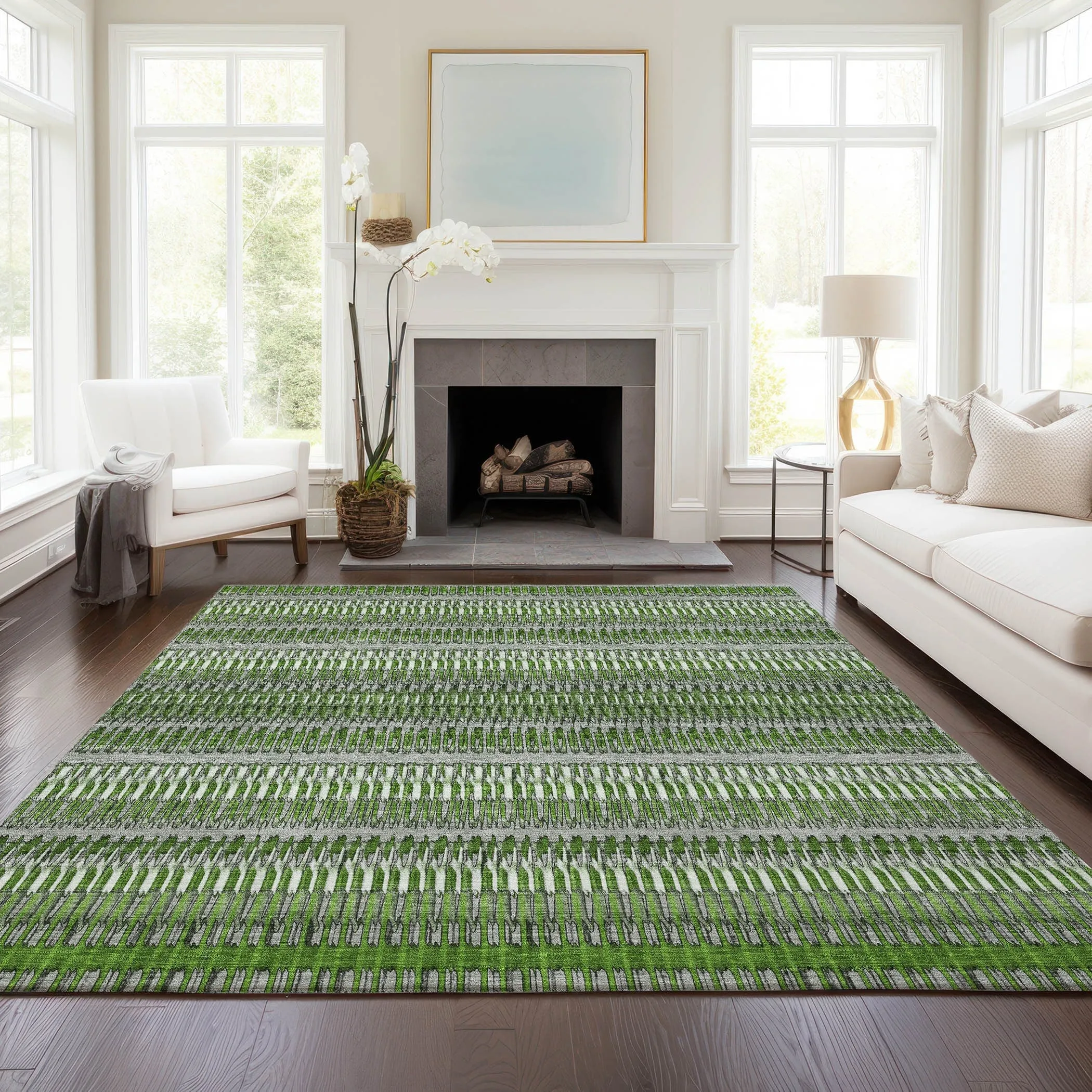 Machine Washable Indoor/ Outdoor Chantille Moroccan Boho Rug
