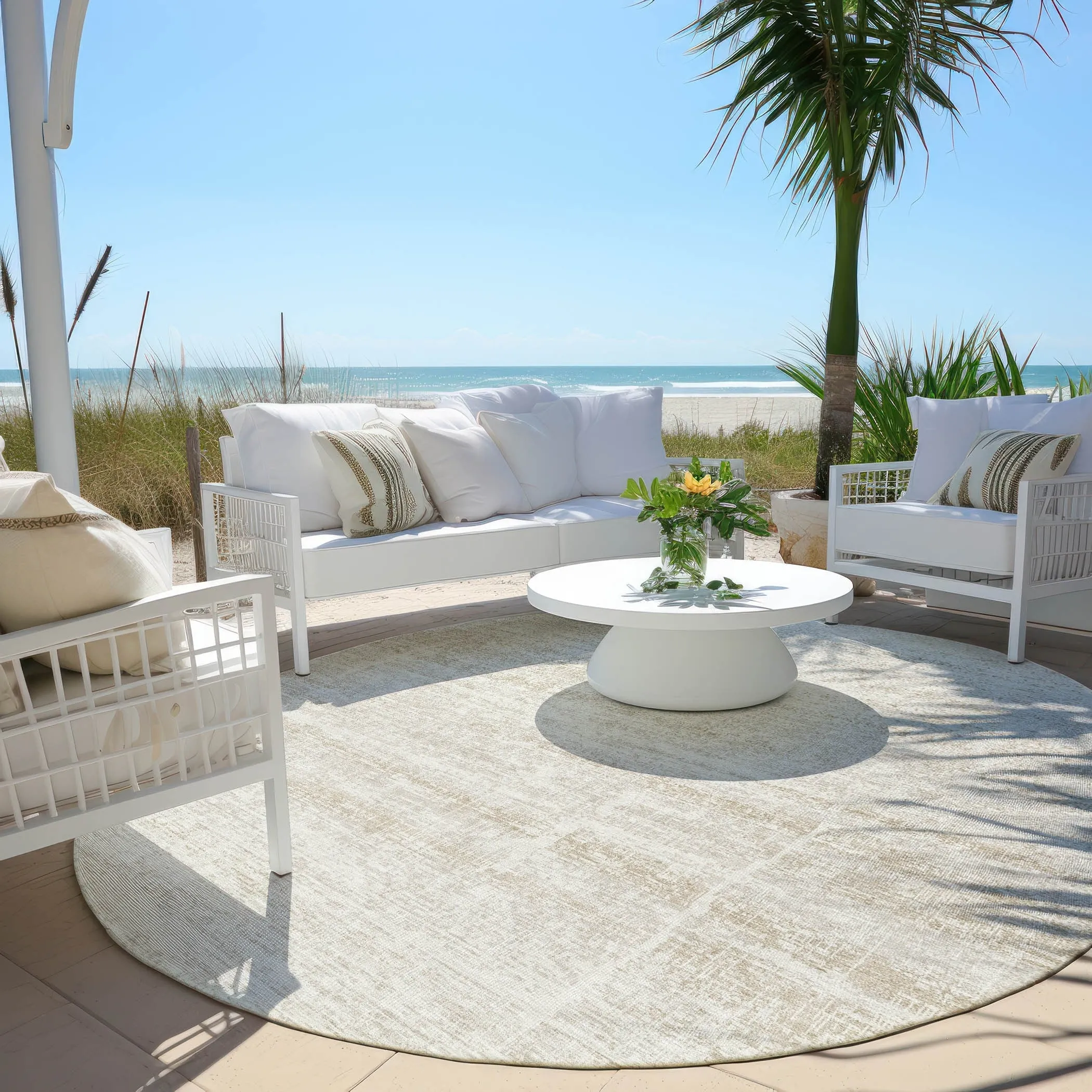 Machine Washable Indoor/ Outdoor Chantille Ombre Solid Rug