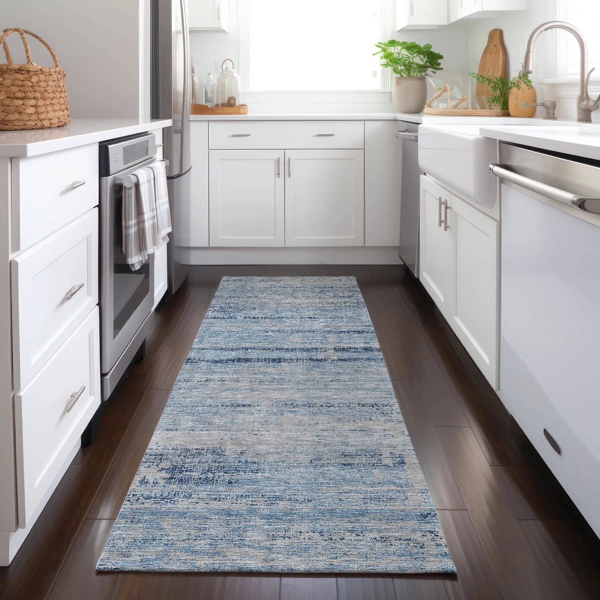 Machine Washable Indoor/ Outdoor Chantille Ombre Solid Rug