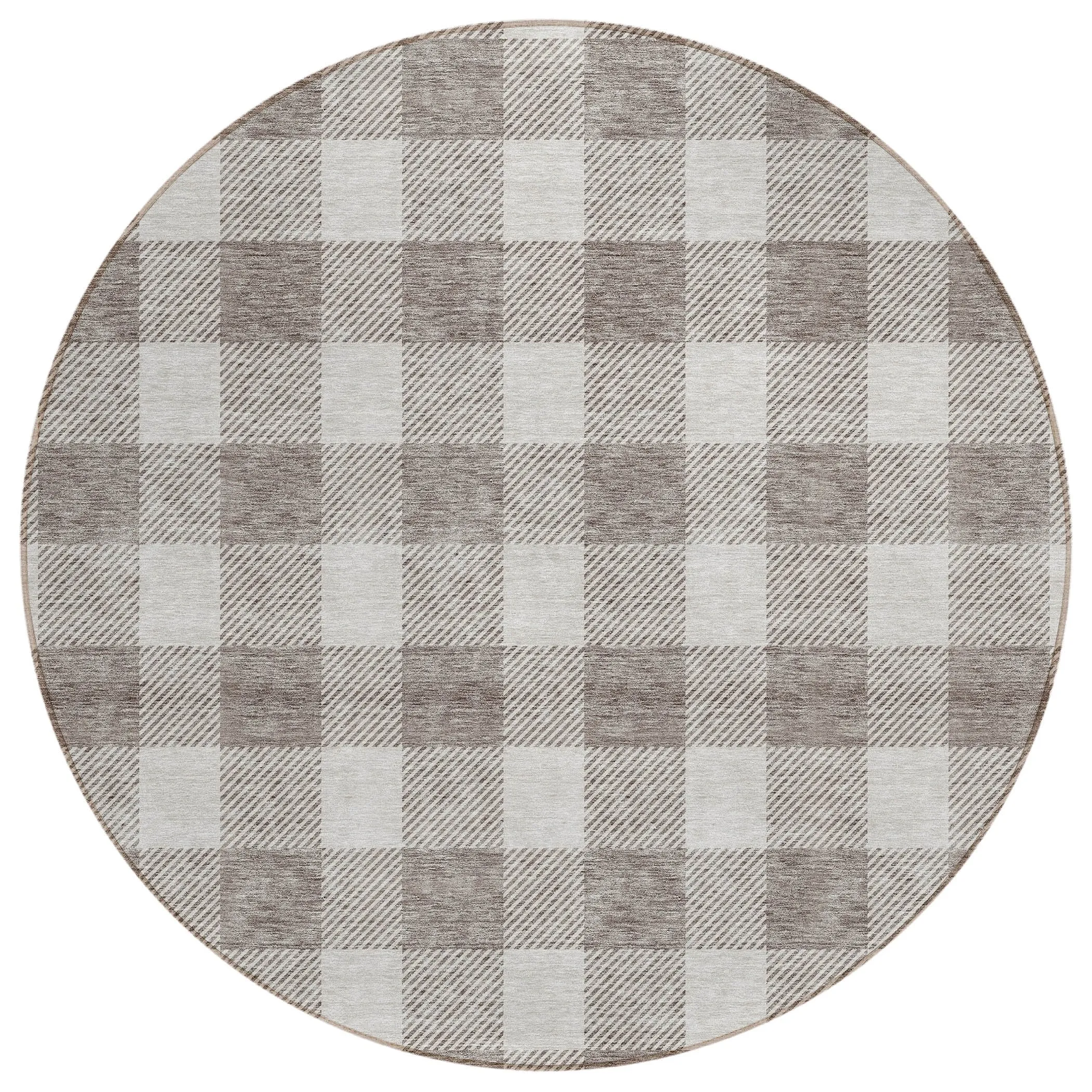 Machine Washable Indoor/ Outdoor Chantille Plaid Rug