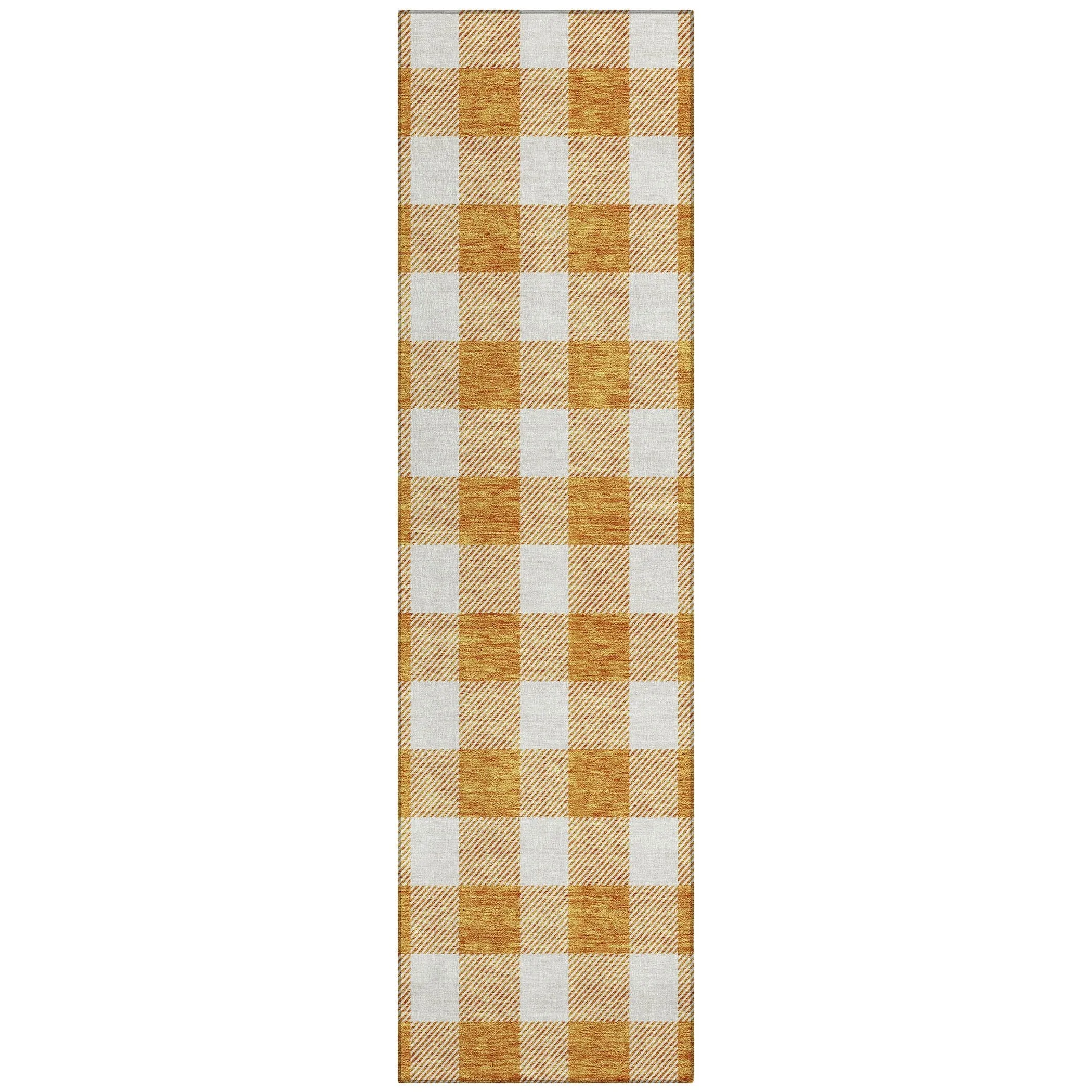 Machine Washable Indoor/ Outdoor Chantille Plaid Rug