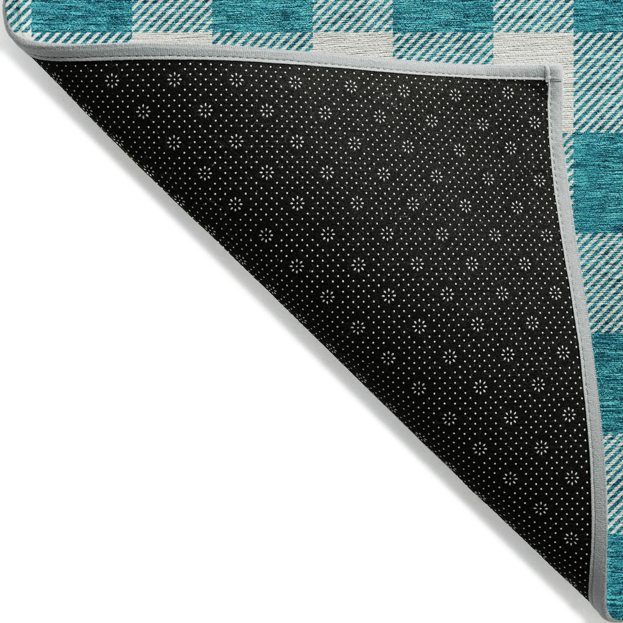Machine Washable Indoor/ Outdoor Chantille Plaid Rug