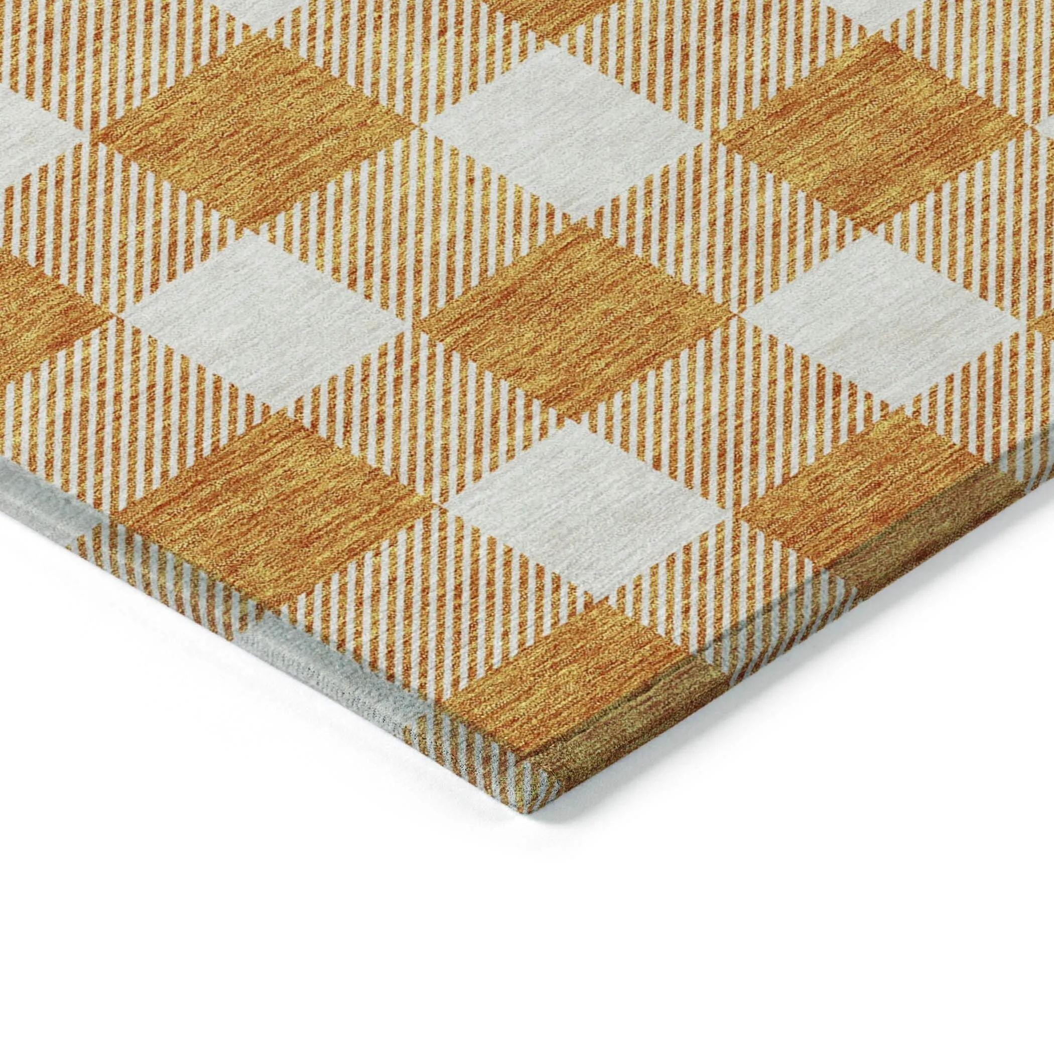 Machine Washable Indoor/ Outdoor Chantille Plaid Rug