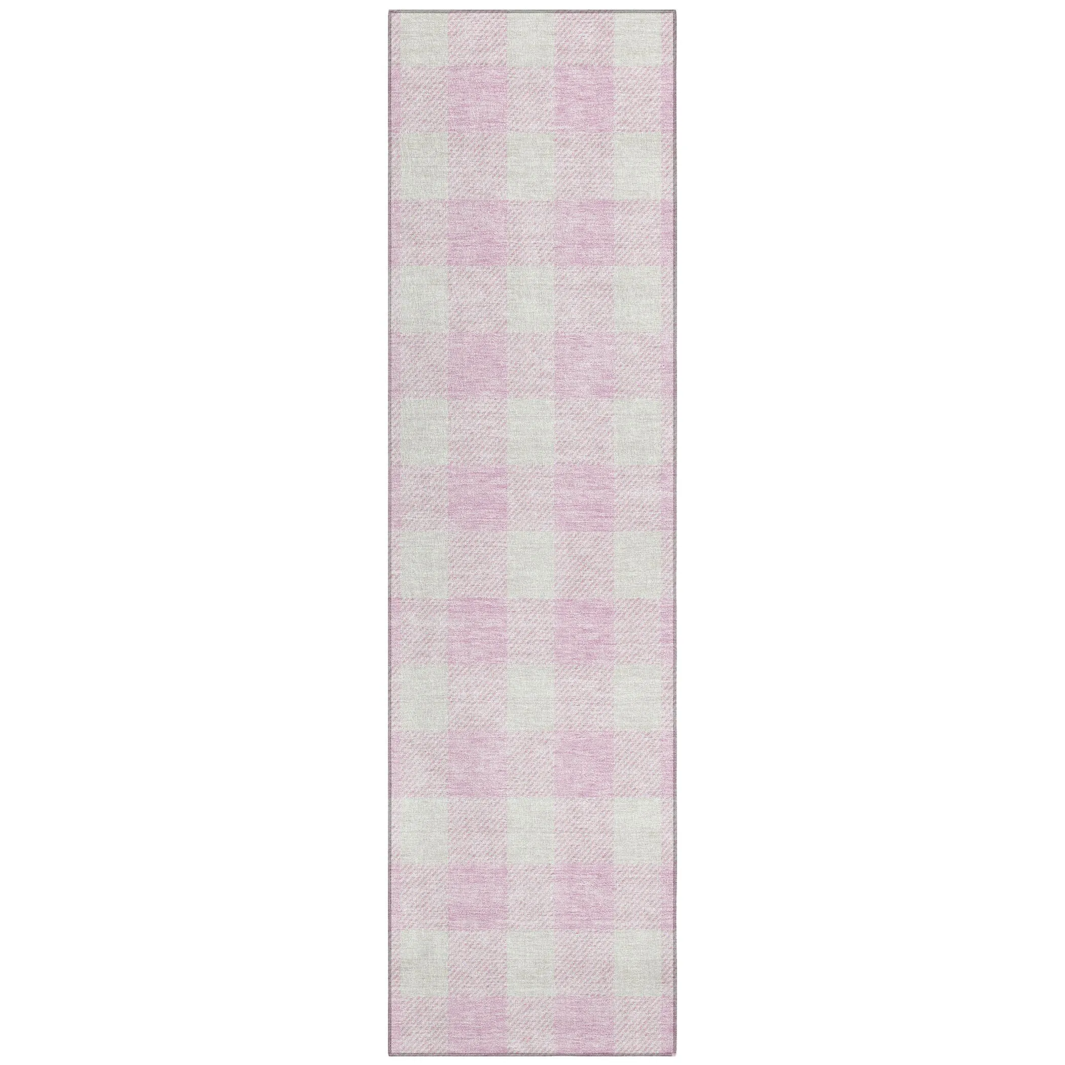 Machine Washable Indoor/ Outdoor Chantille Plaid Rug