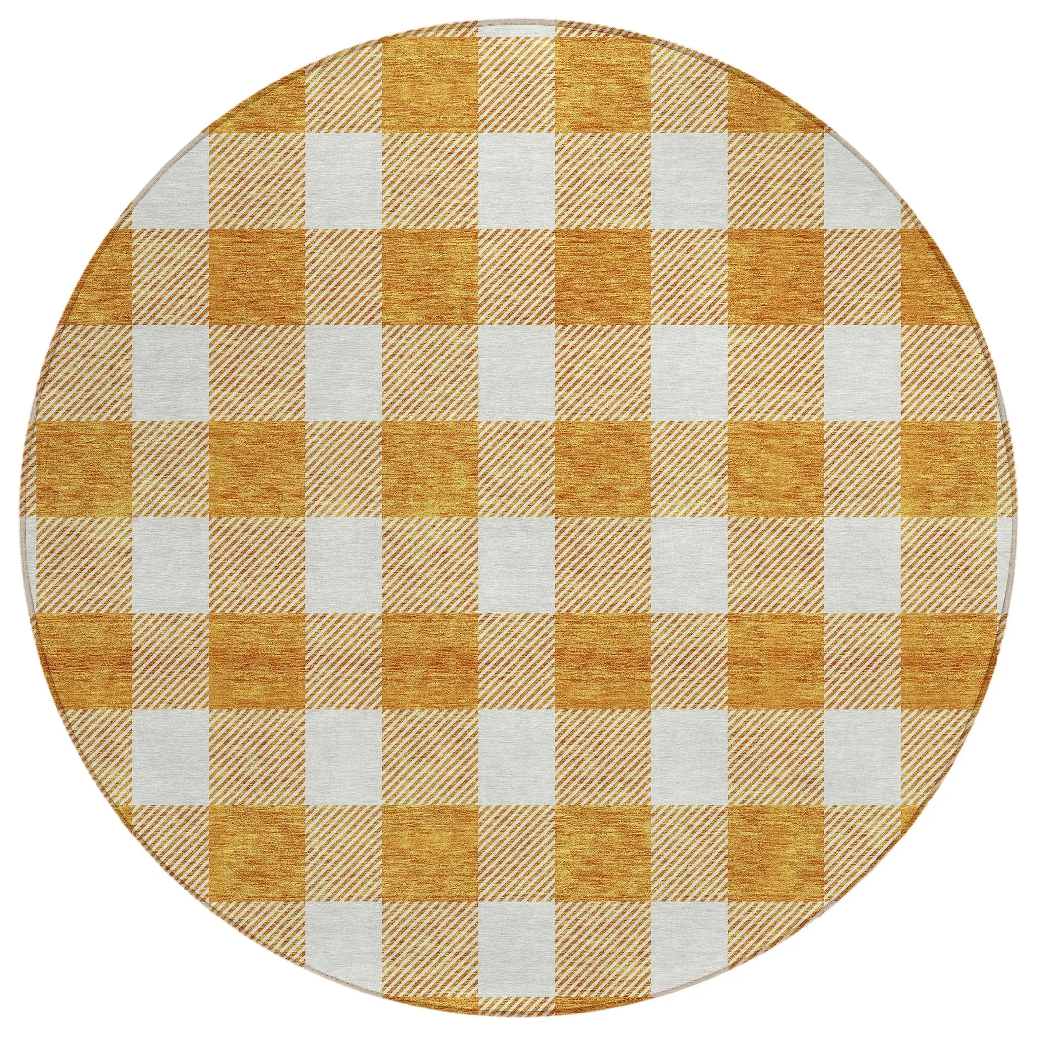 Machine Washable Indoor/ Outdoor Chantille Plaid Rug