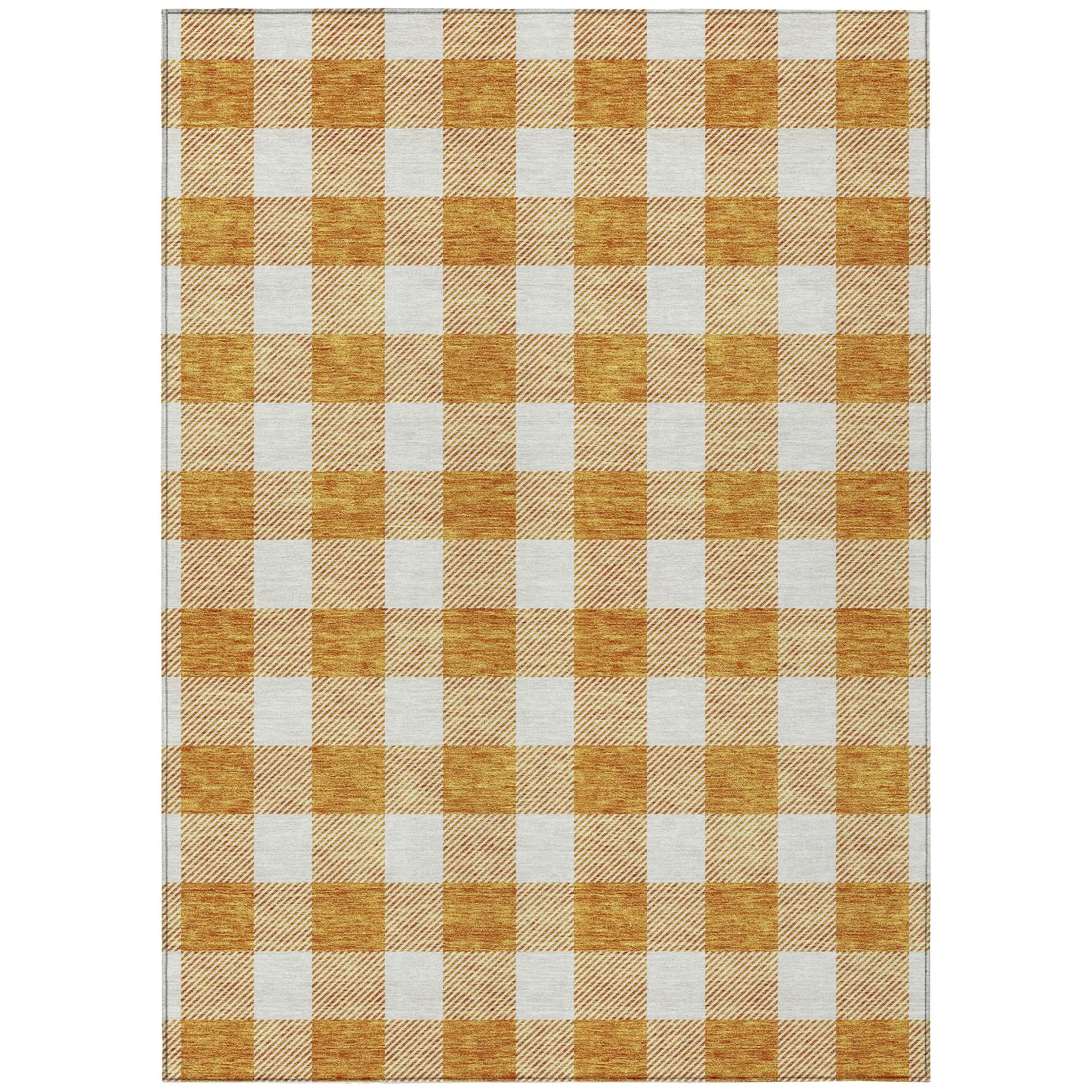 Machine Washable Indoor/ Outdoor Chantille Plaid Rug