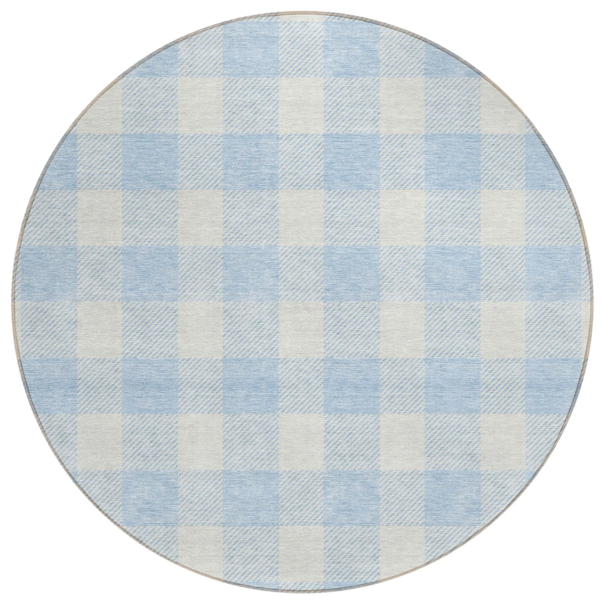 Machine Washable Indoor/ Outdoor Chantille Plaid Rug