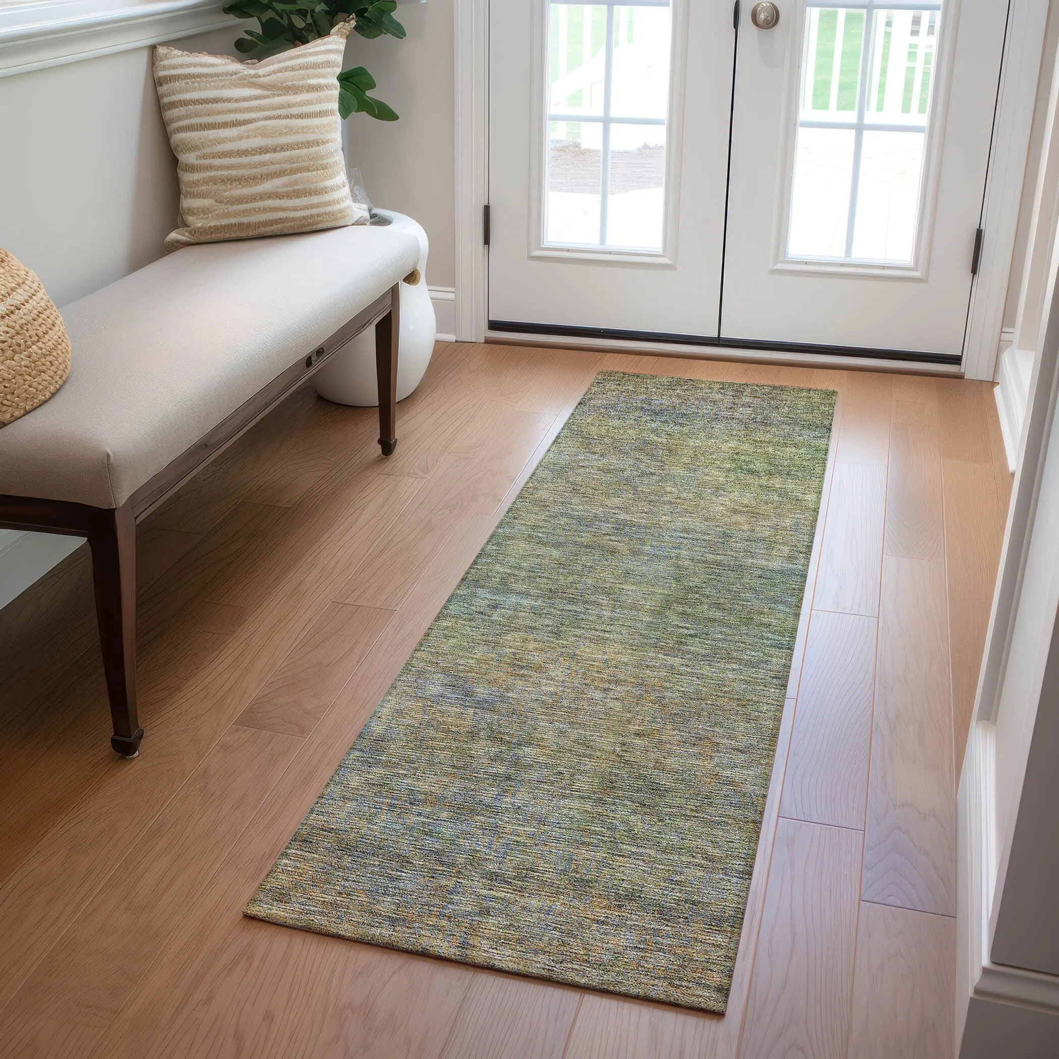 Machine Washable Indoor/ Outdoor Chantille Solid Ombre Rug