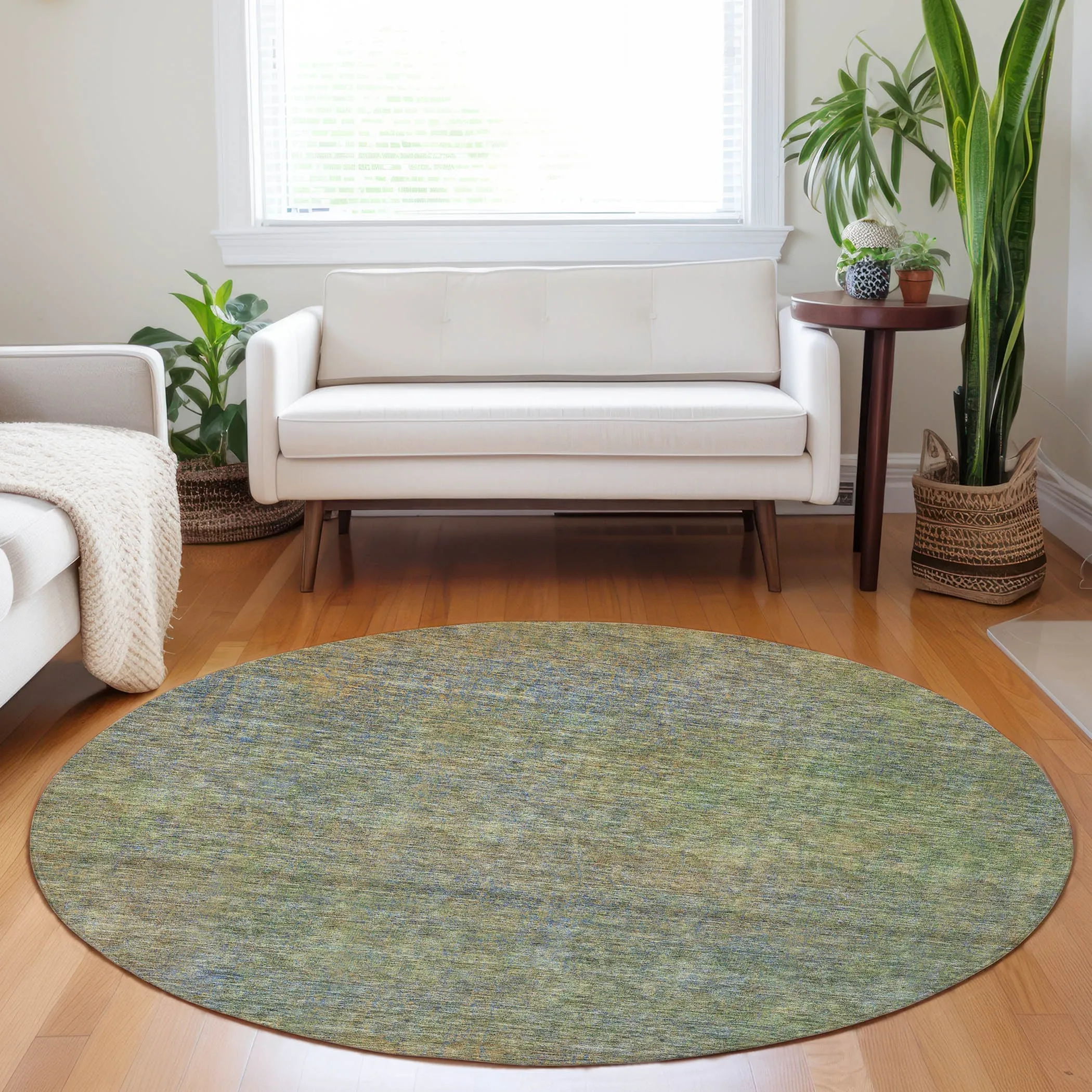 Machine Washable Indoor/ Outdoor Chantille Solid Ombre Rug