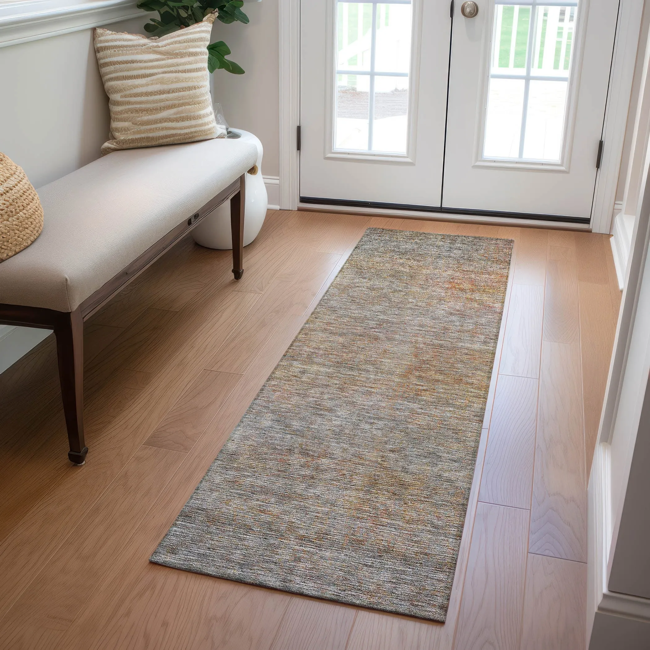 Machine Washable Indoor/ Outdoor Chantille Solid Ombre Rug