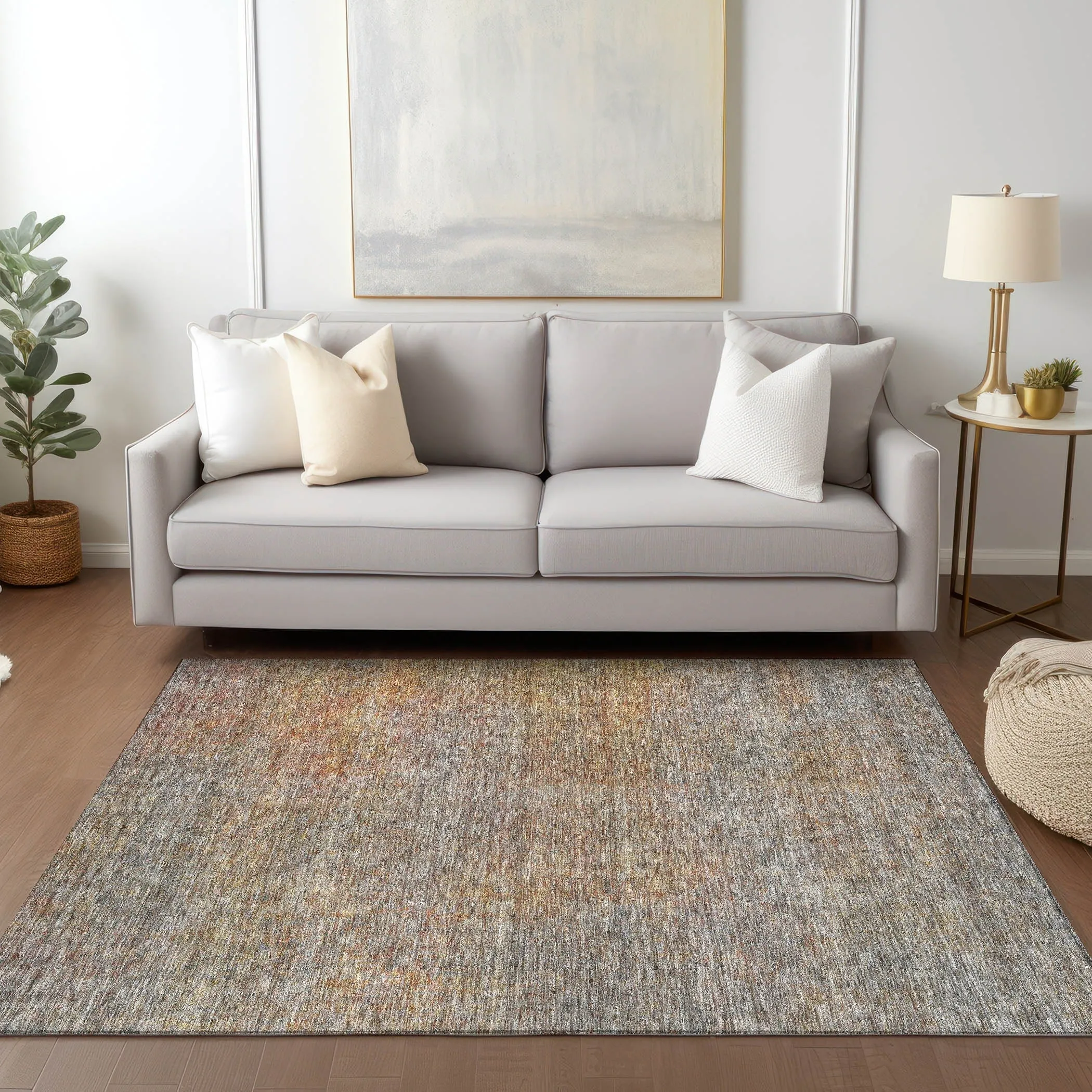 Machine Washable Indoor/ Outdoor Chantille Solid Ombre Rug