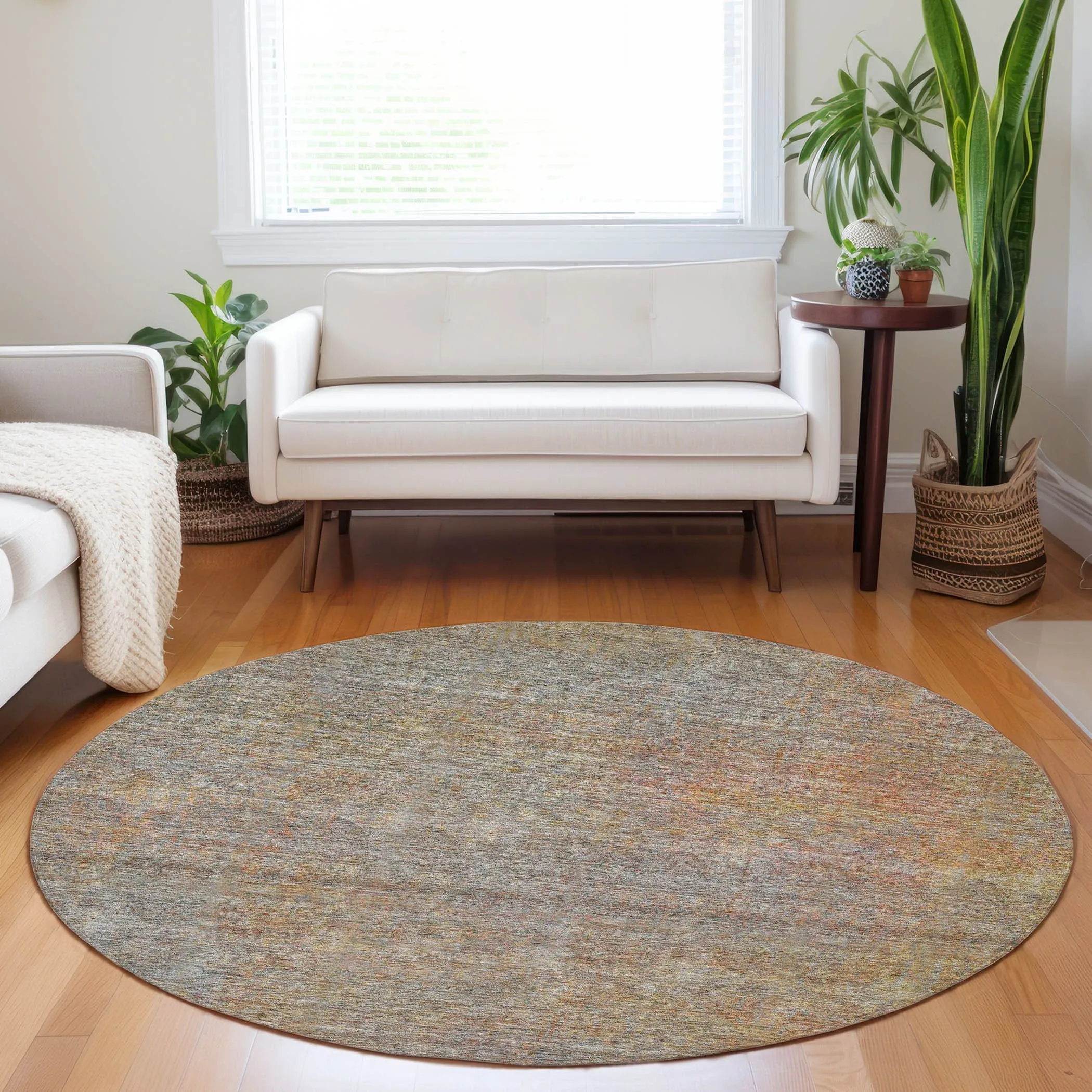 Machine Washable Indoor/ Outdoor Chantille Solid Ombre Rug