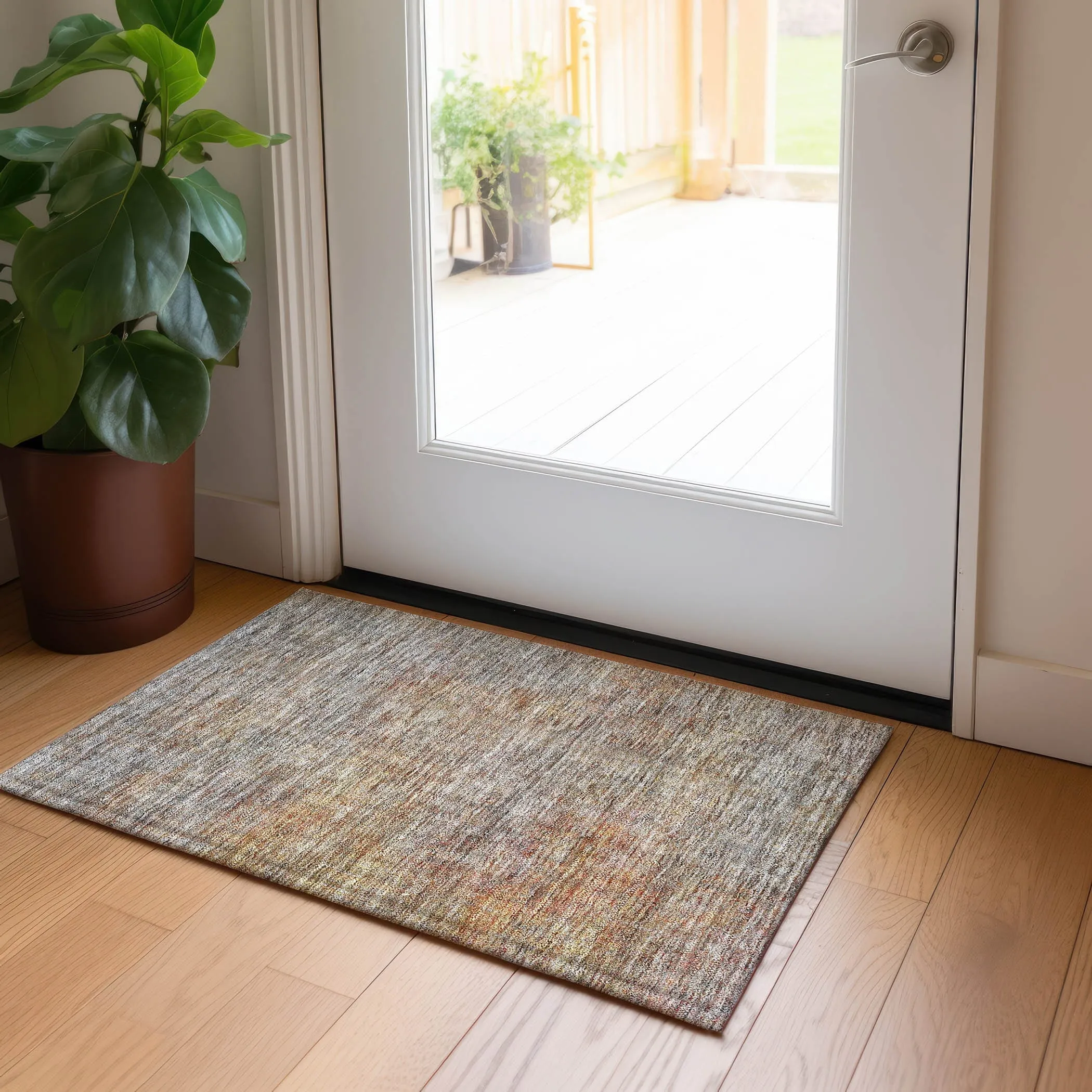 Machine Washable Indoor/ Outdoor Chantille Solid Ombre Rug