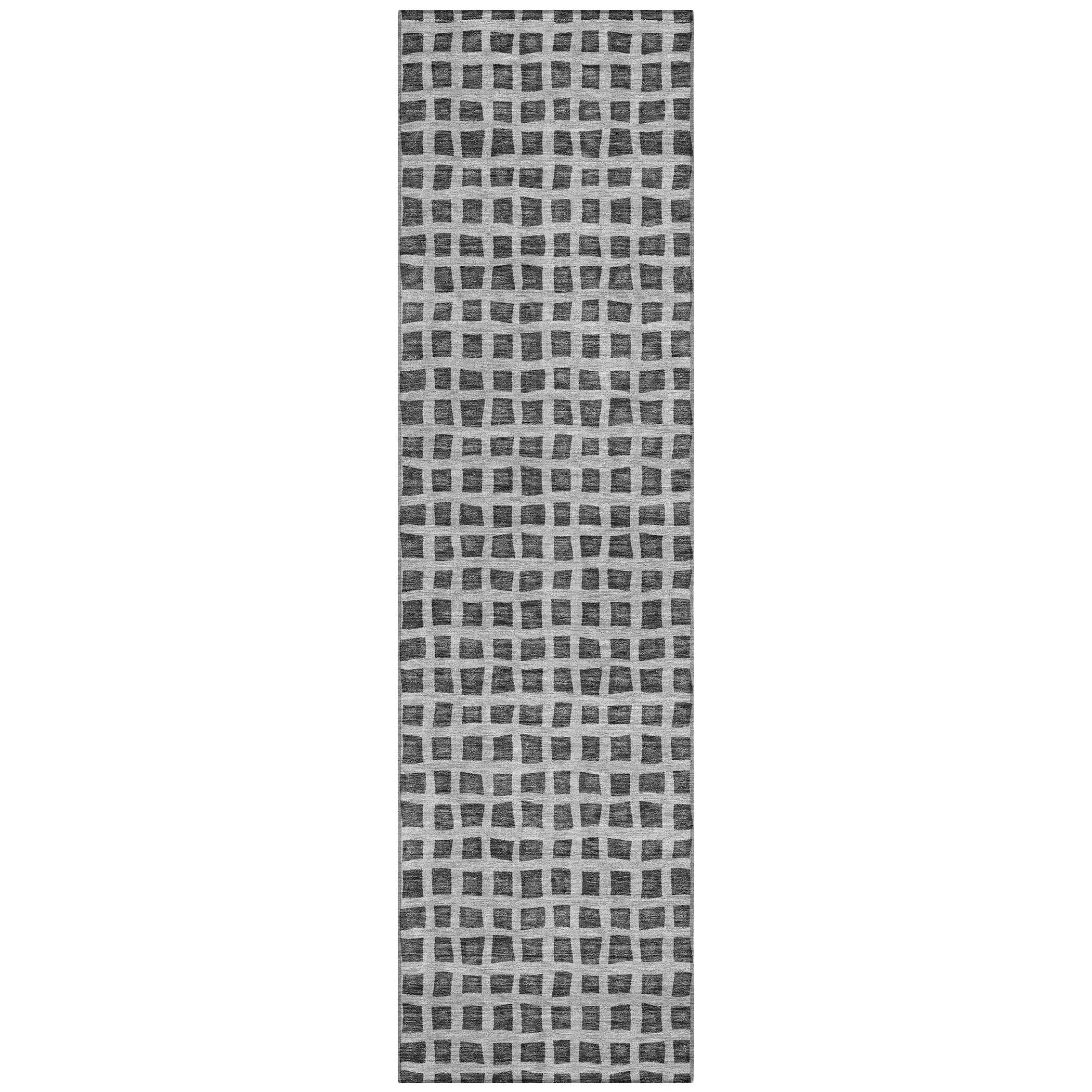 Machine Washable Indoor/ Outdoor Chantille Squares Rug