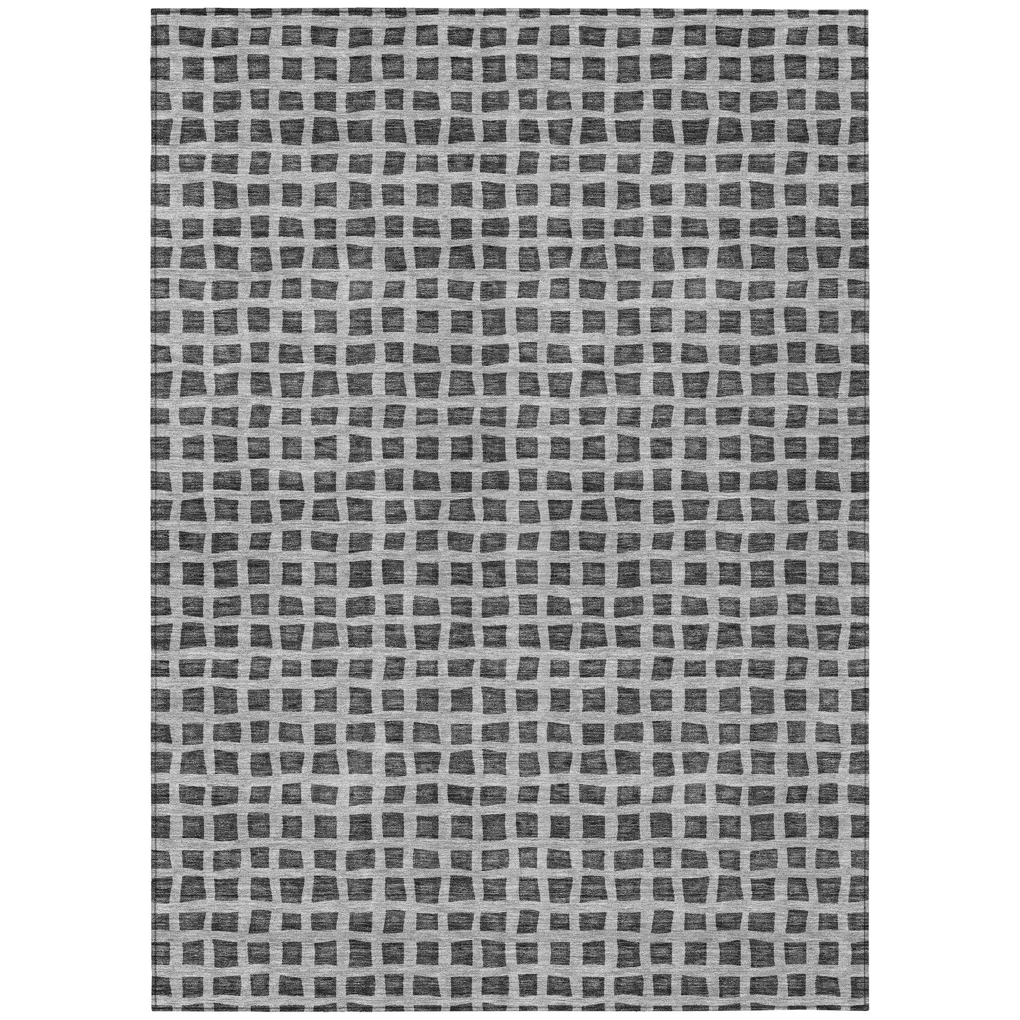 Machine Washable Indoor/ Outdoor Chantille Squares Rug