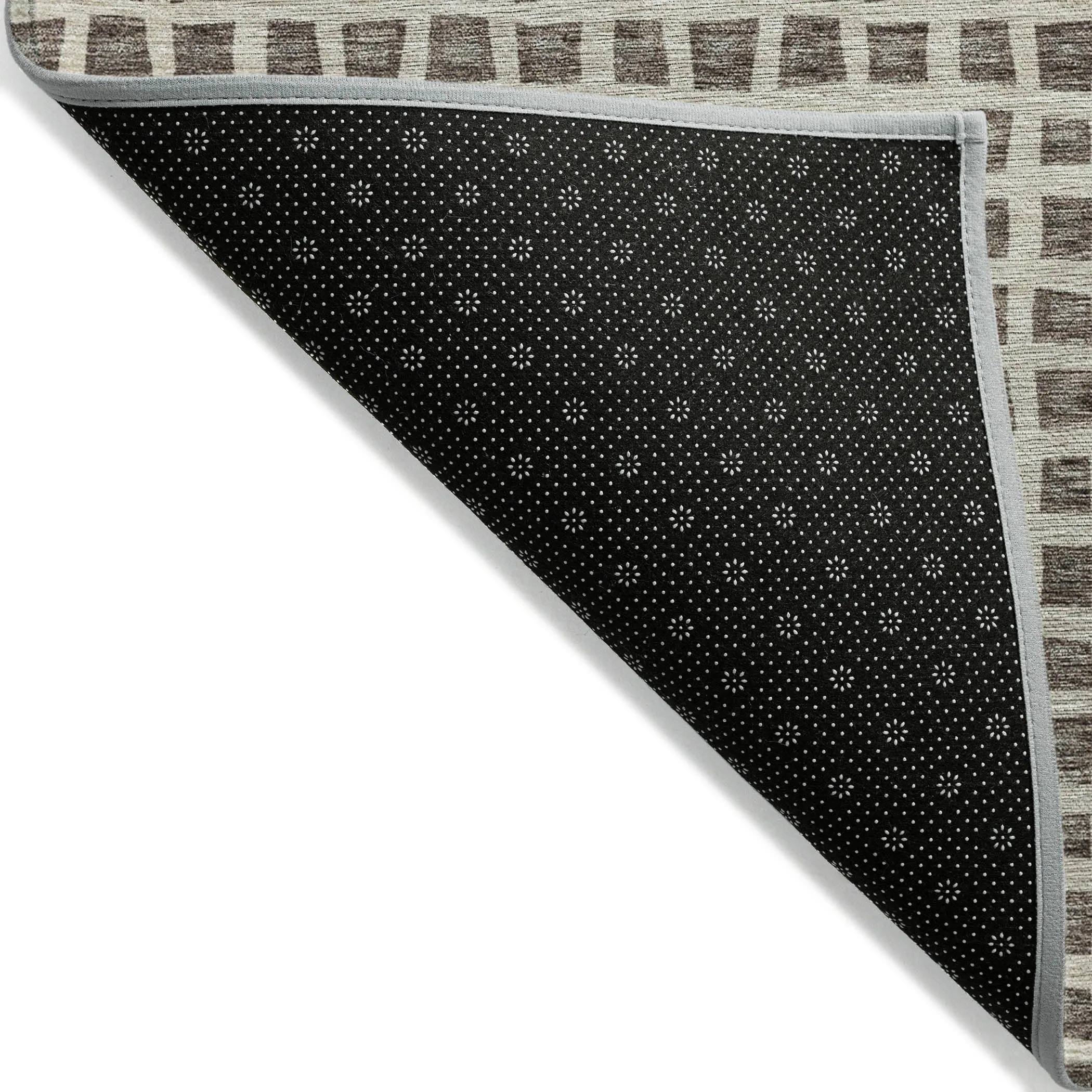 Machine Washable Indoor/ Outdoor Chantille Squares Rug