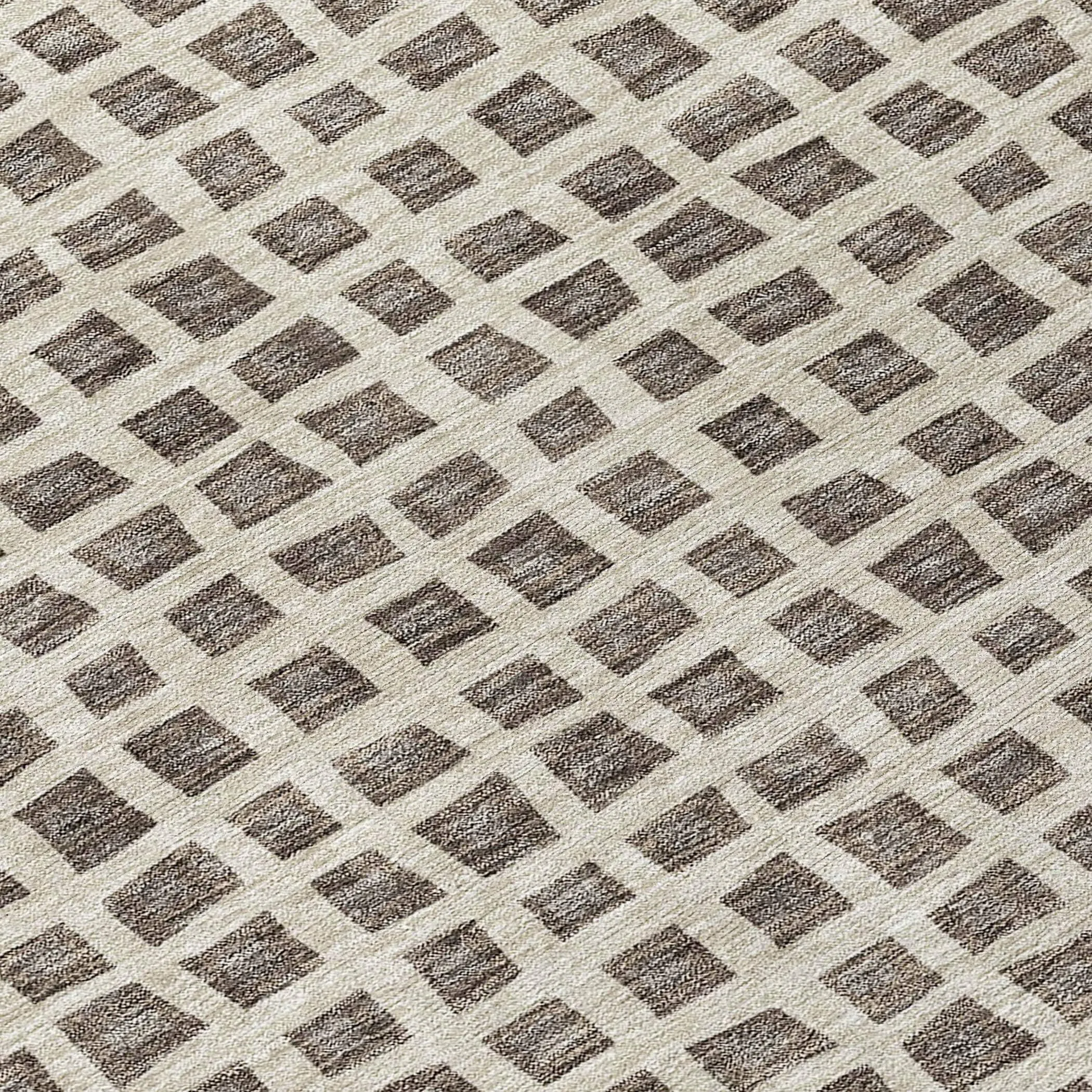 Machine Washable Indoor/ Outdoor Chantille Squares Rug