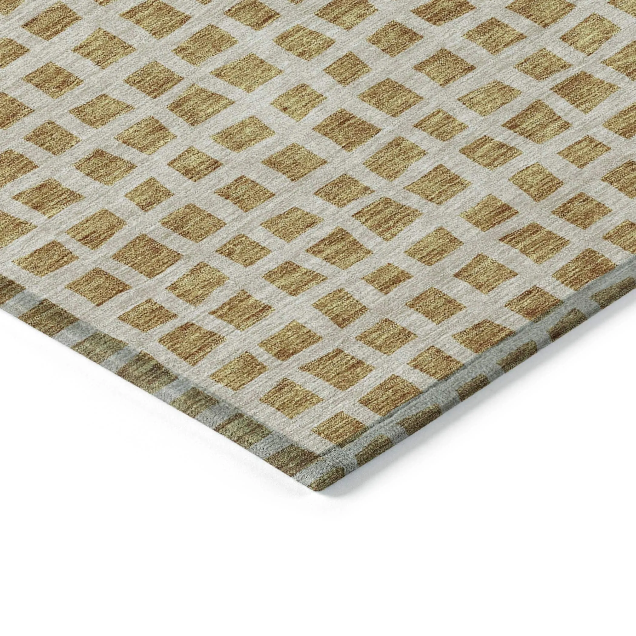 Machine Washable Indoor/ Outdoor Chantille Squares Rug