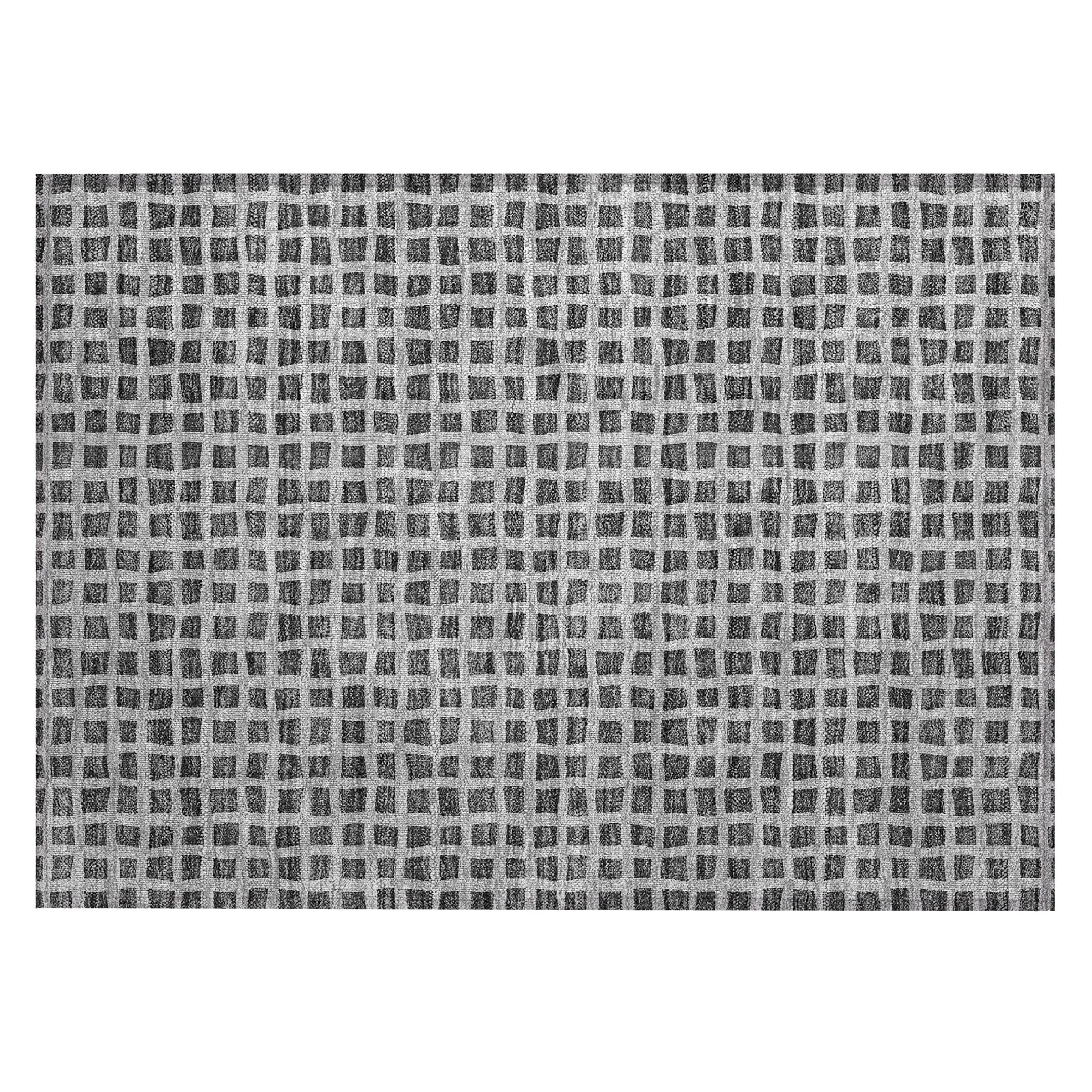 Machine Washable Indoor/ Outdoor Chantille Squares Rug