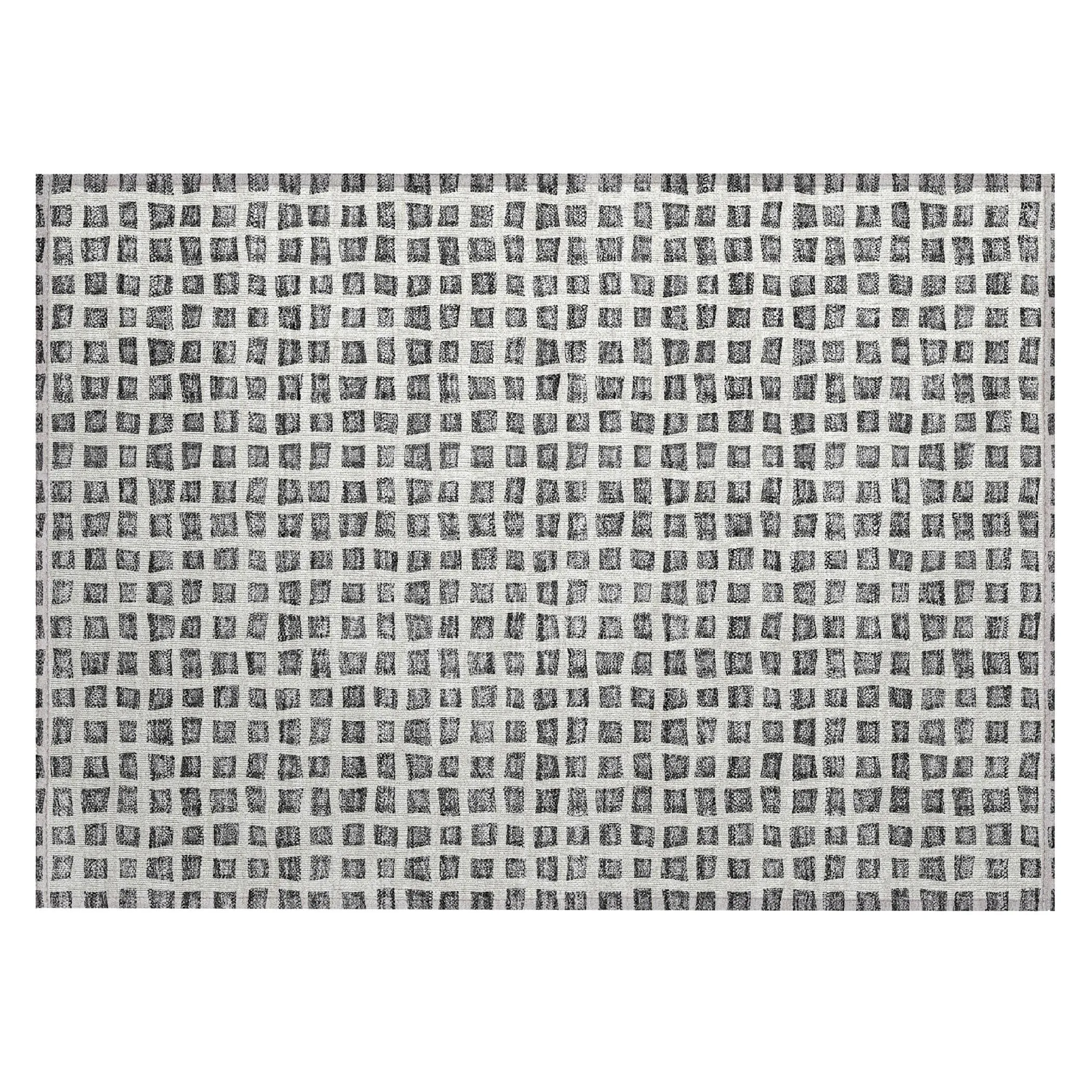 Machine Washable Indoor/ Outdoor Chantille Squares Rug