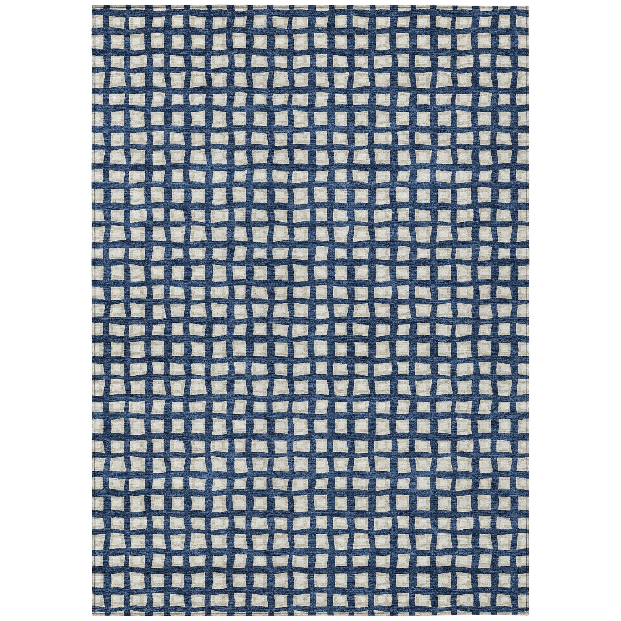 Machine Washable Indoor/ Outdoor Chantille Squares Rug