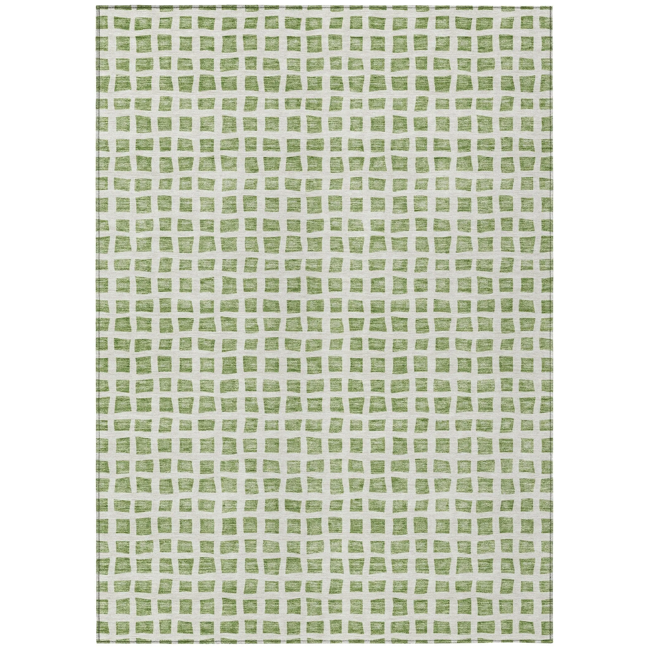 Machine Washable Indoor/ Outdoor Chantille Squares Rug