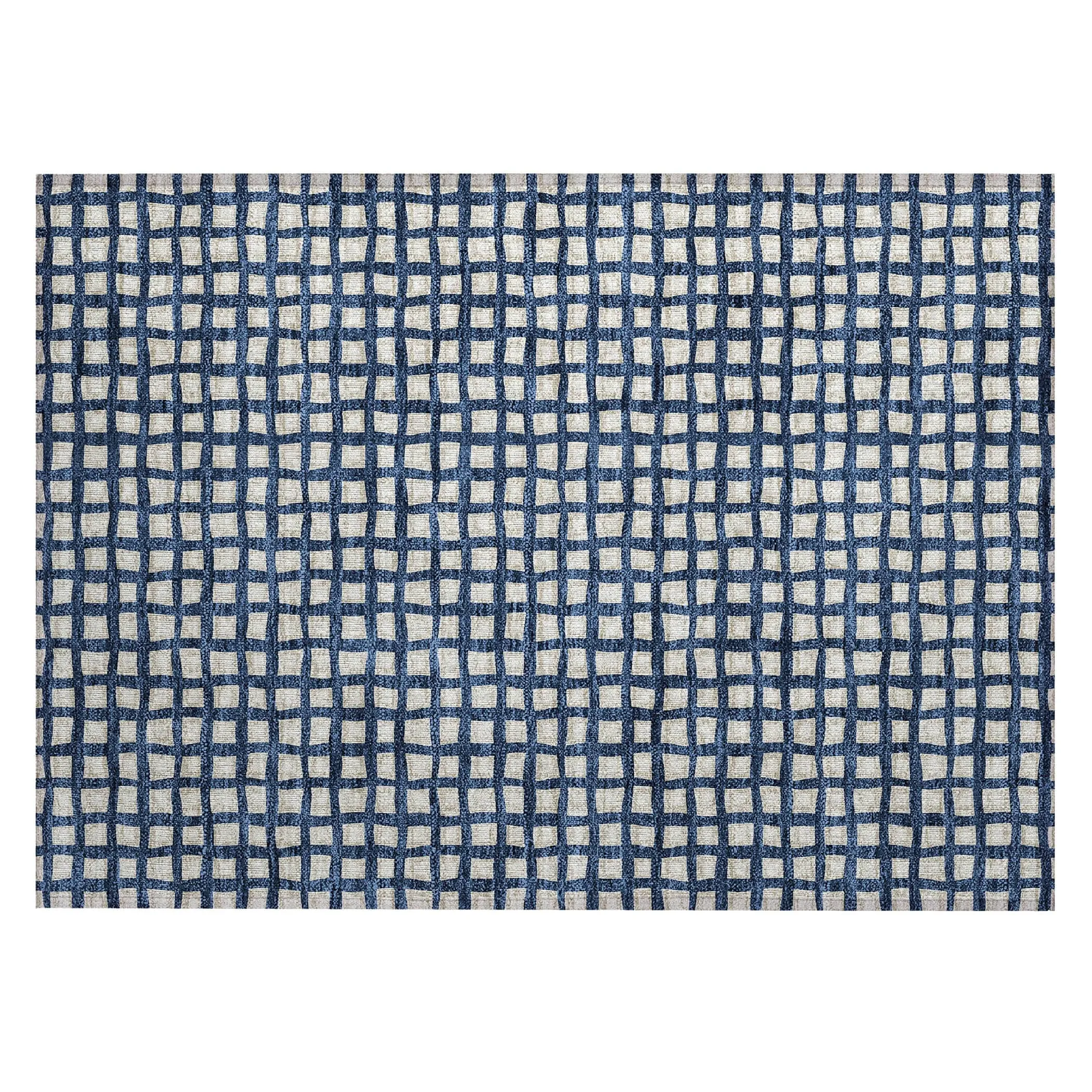 Machine Washable Indoor/ Outdoor Chantille Squares Rug