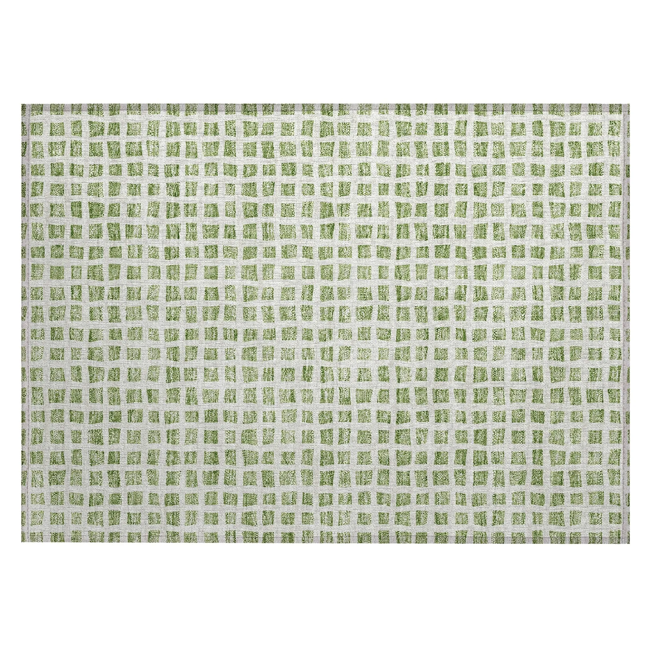 Machine Washable Indoor/ Outdoor Chantille Squares Rug
