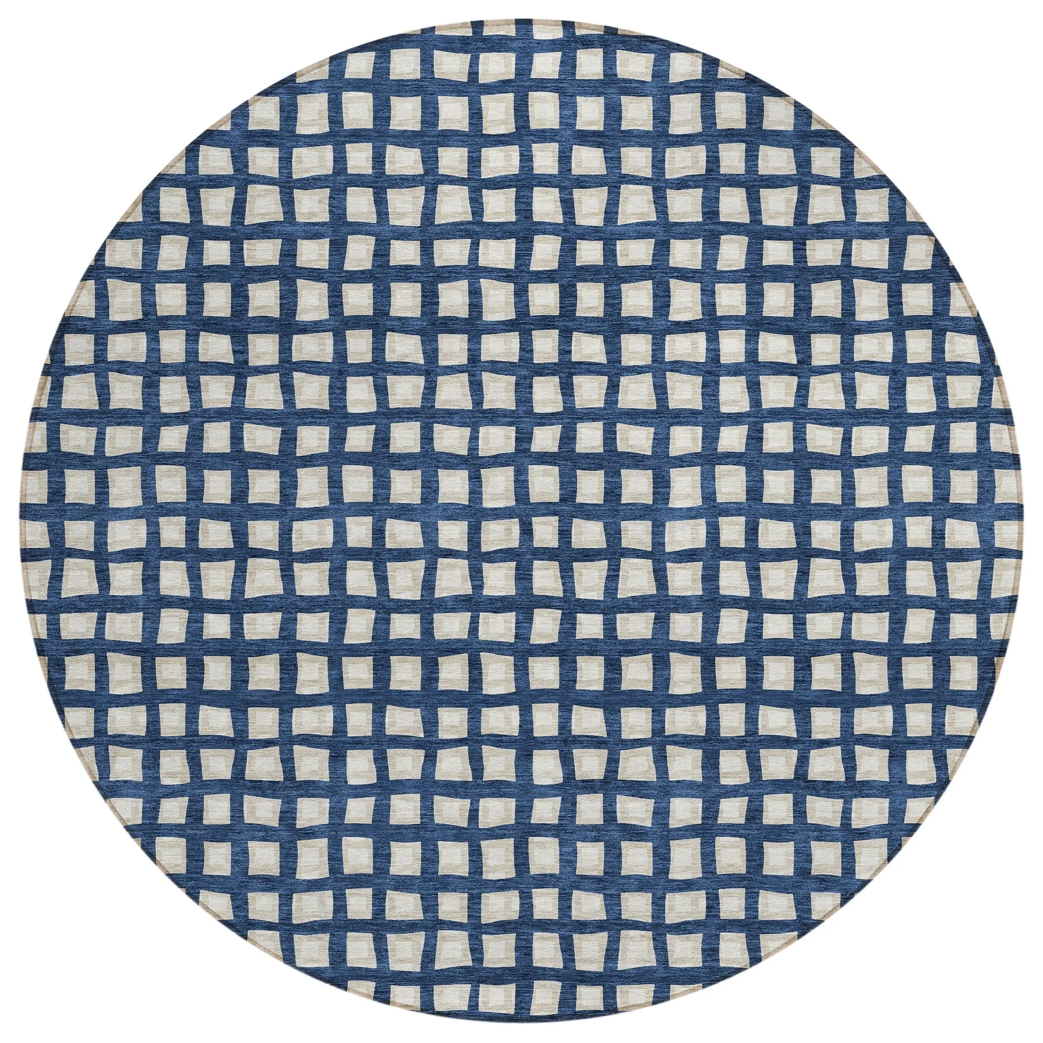 Machine Washable Indoor/ Outdoor Chantille Squares Rug