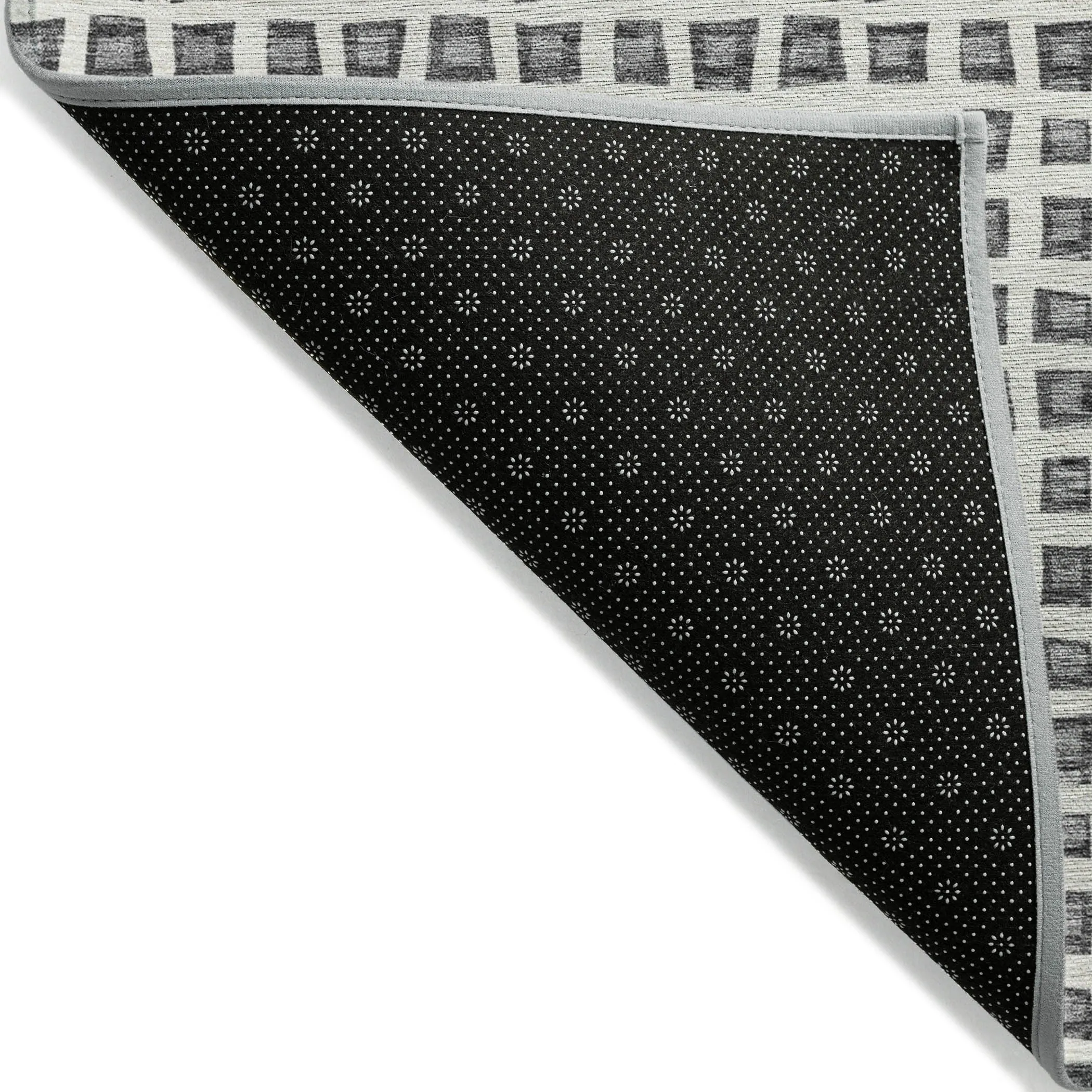 Machine Washable Indoor/ Outdoor Chantille Squares Rug