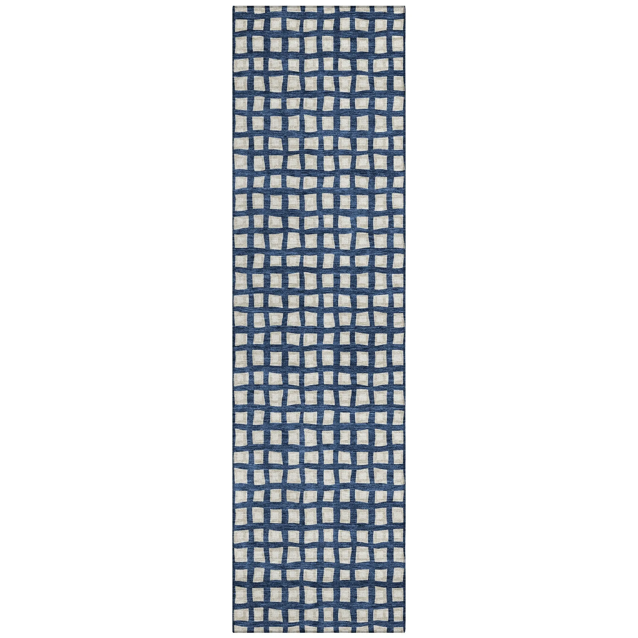 Machine Washable Indoor/ Outdoor Chantille Squares Rug