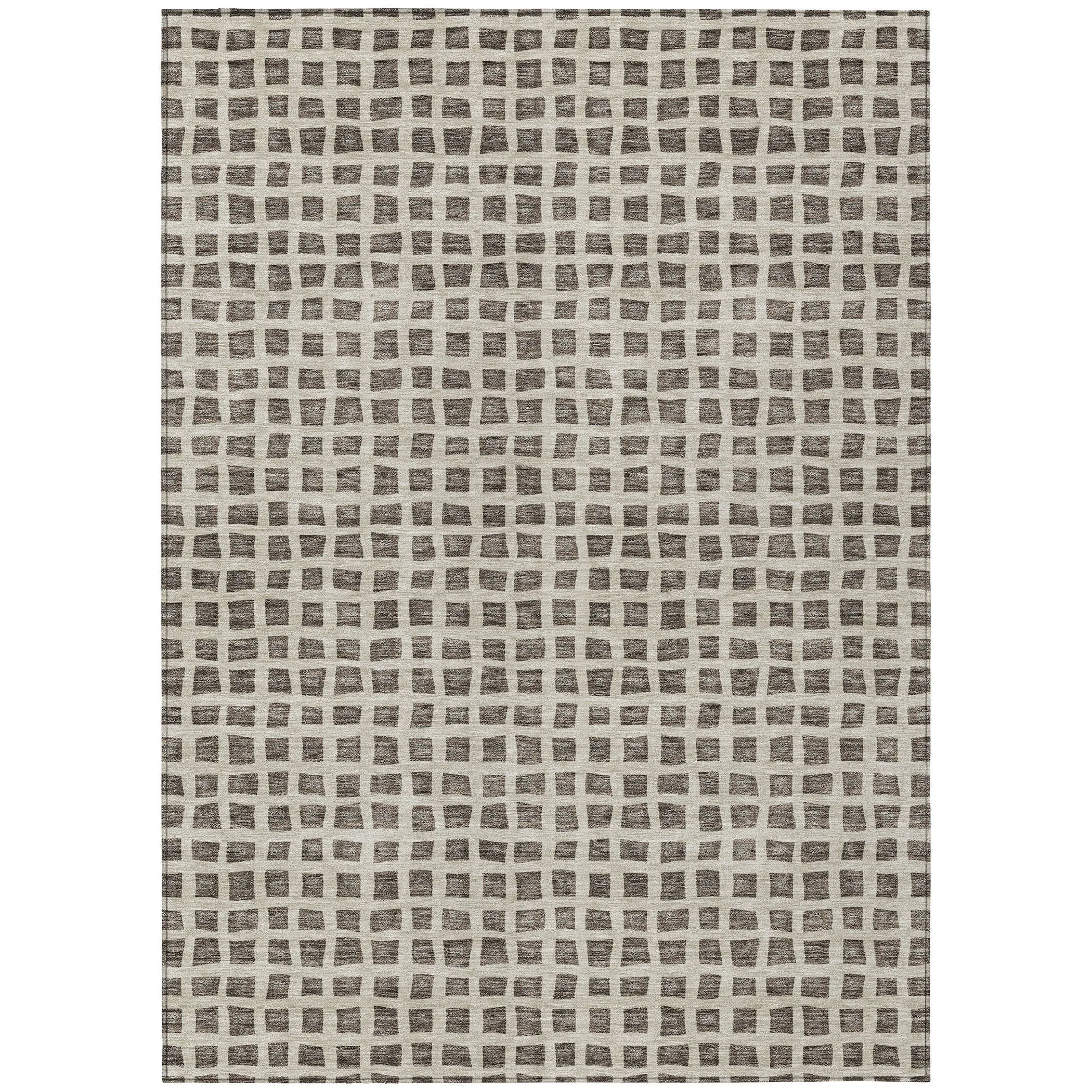 Machine Washable Indoor/ Outdoor Chantille Squares Rug