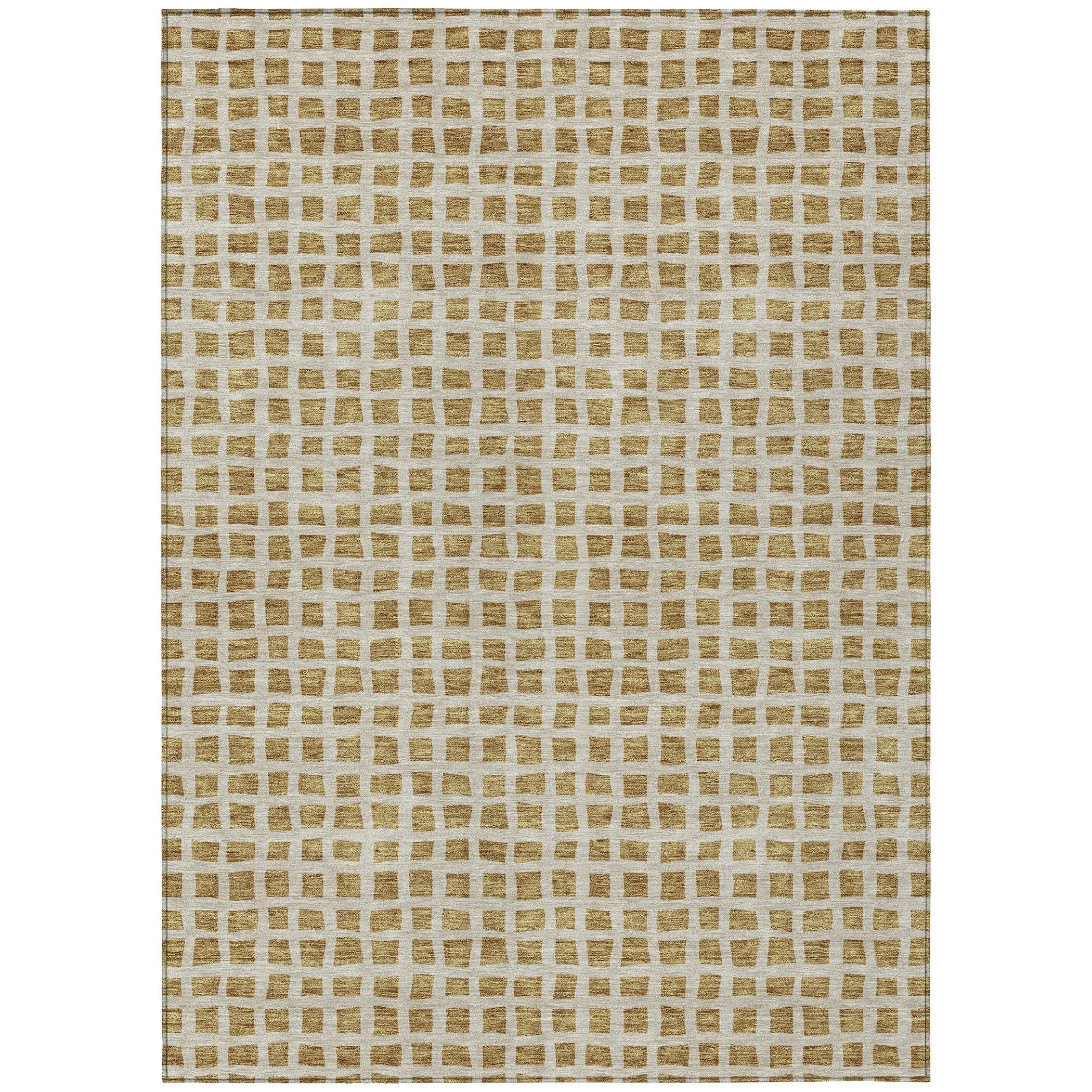 Machine Washable Indoor/ Outdoor Chantille Squares Rug